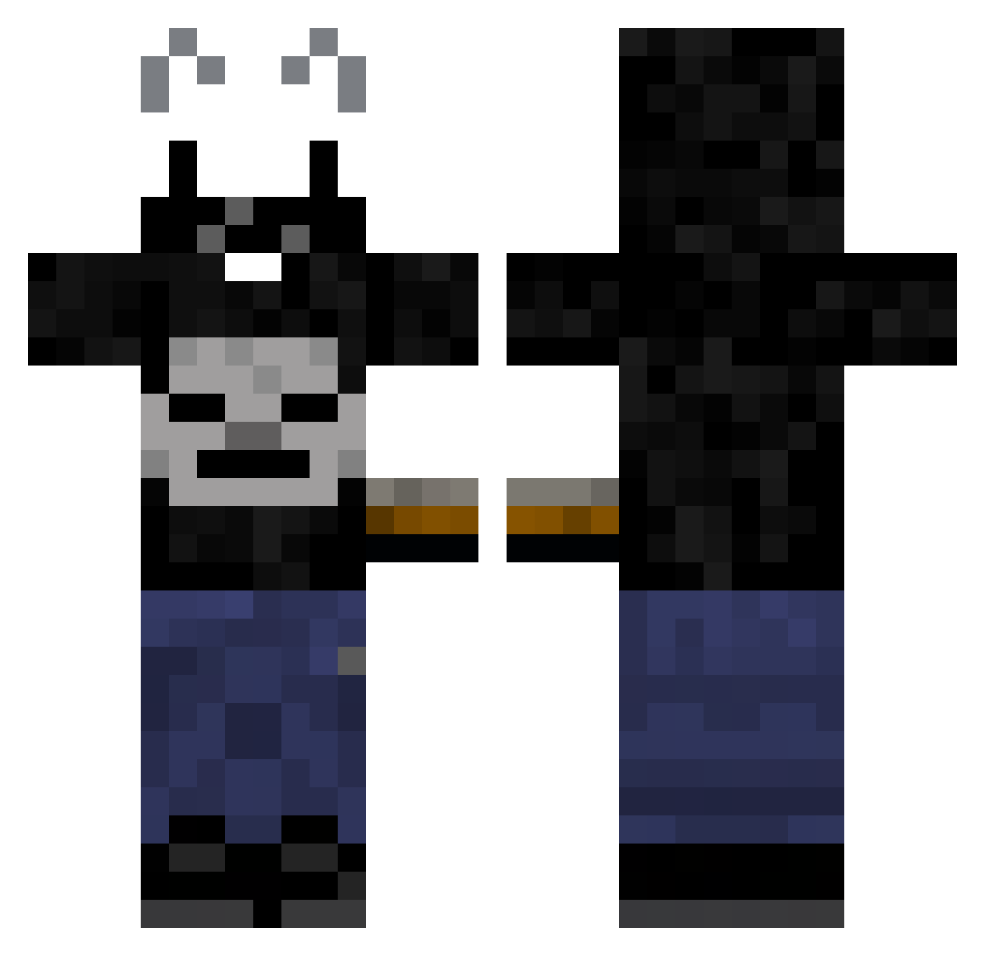 Unthemed Minecraft skin, front and back view