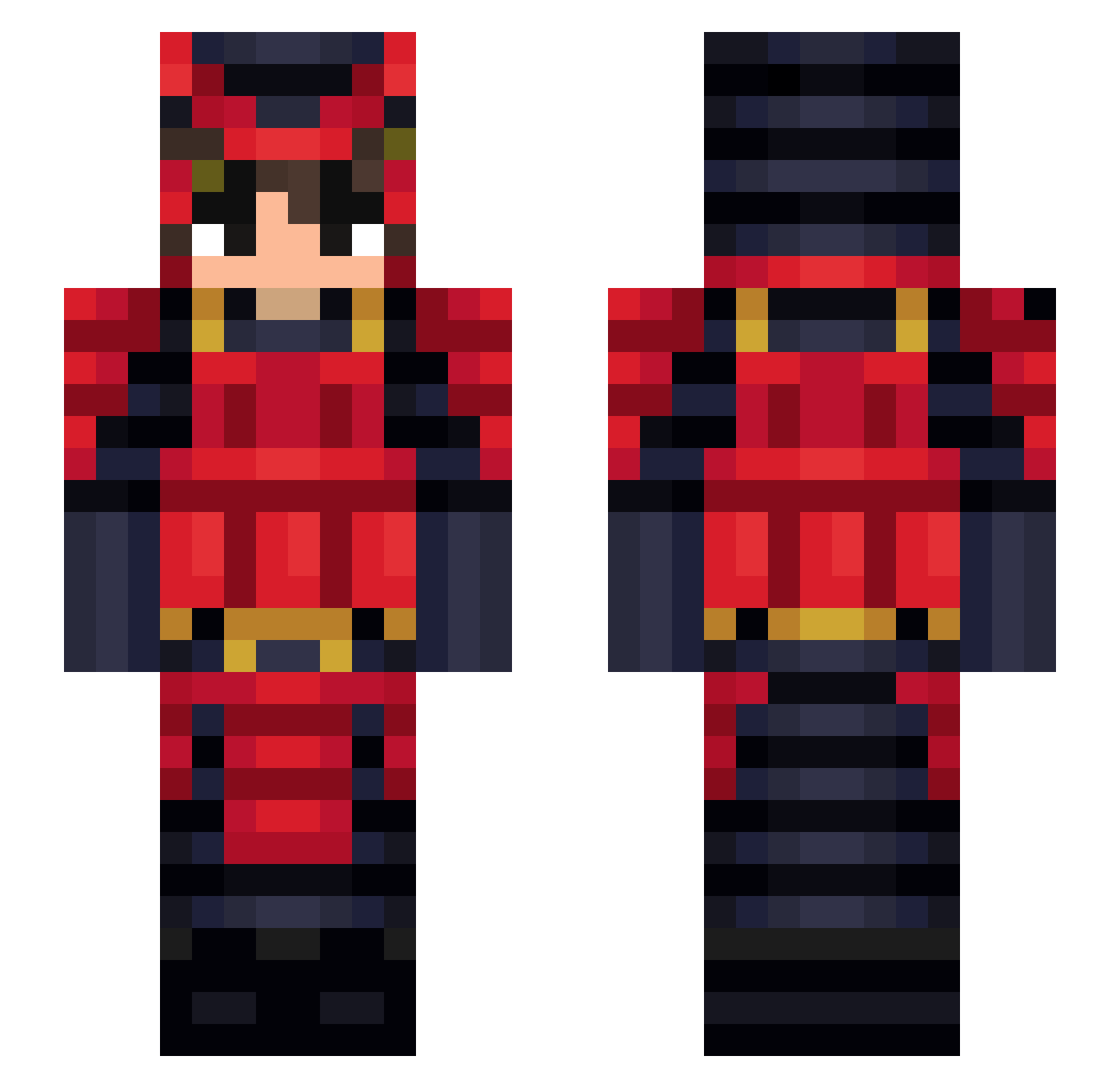 tanuer Minecraft skin, front and back view