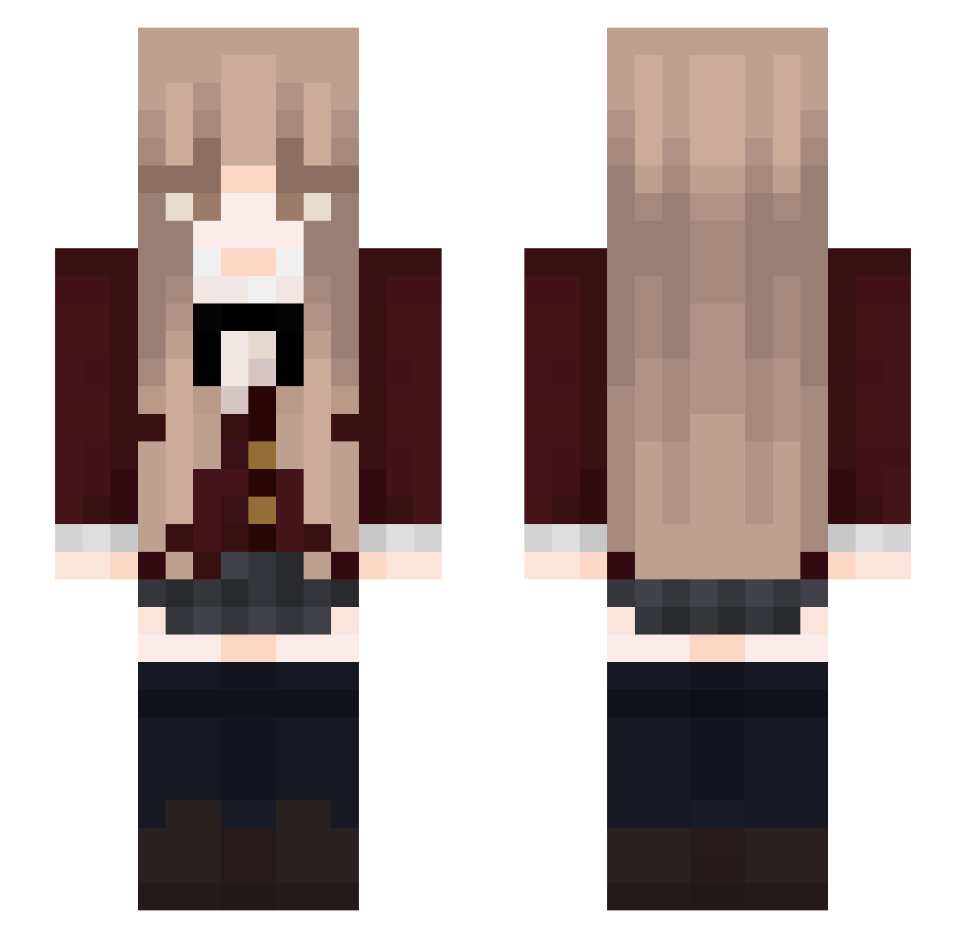 kralciganu Minecraft skin, front and back view