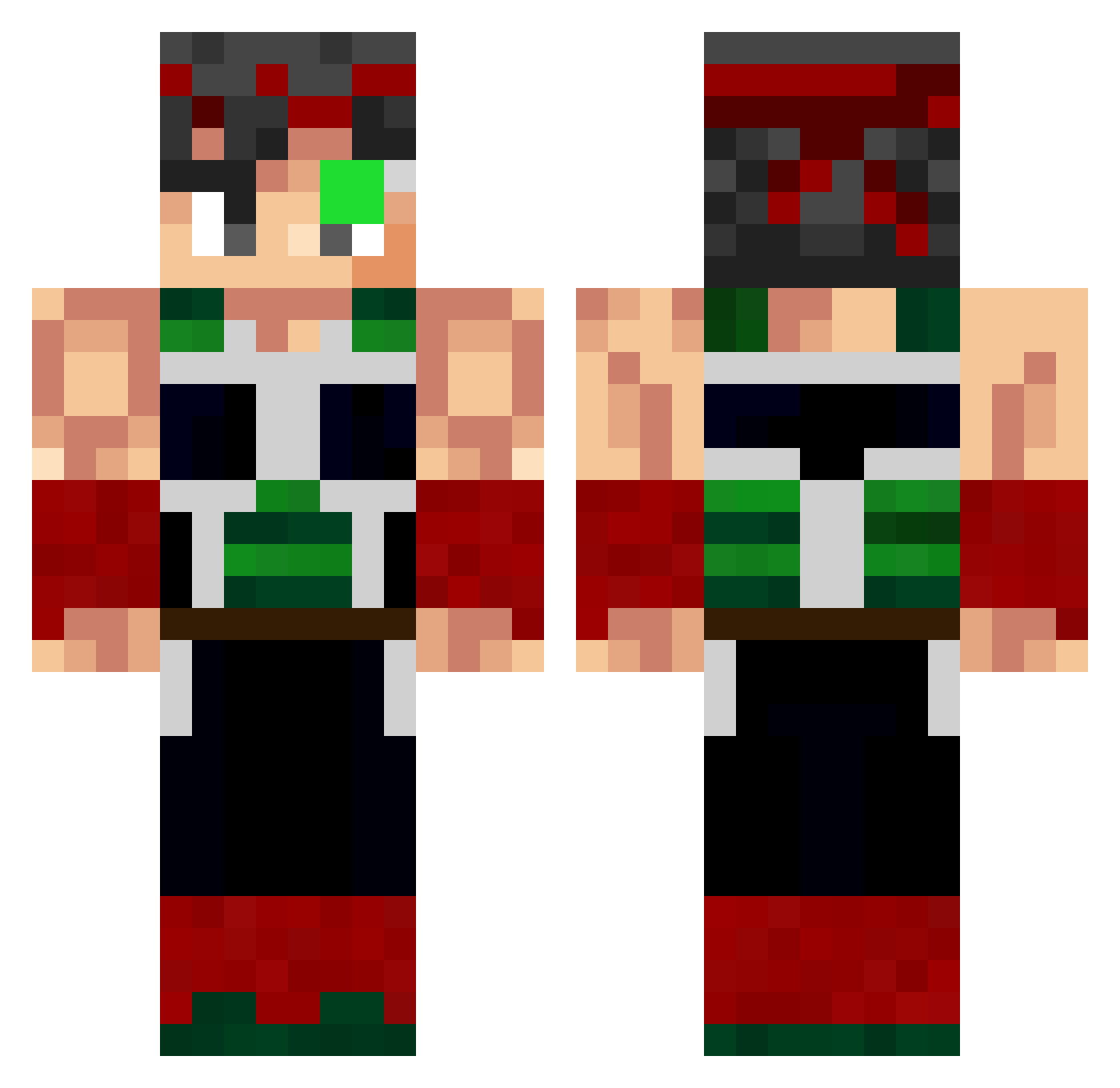 QDFM20 Minecraft skin, front and back view