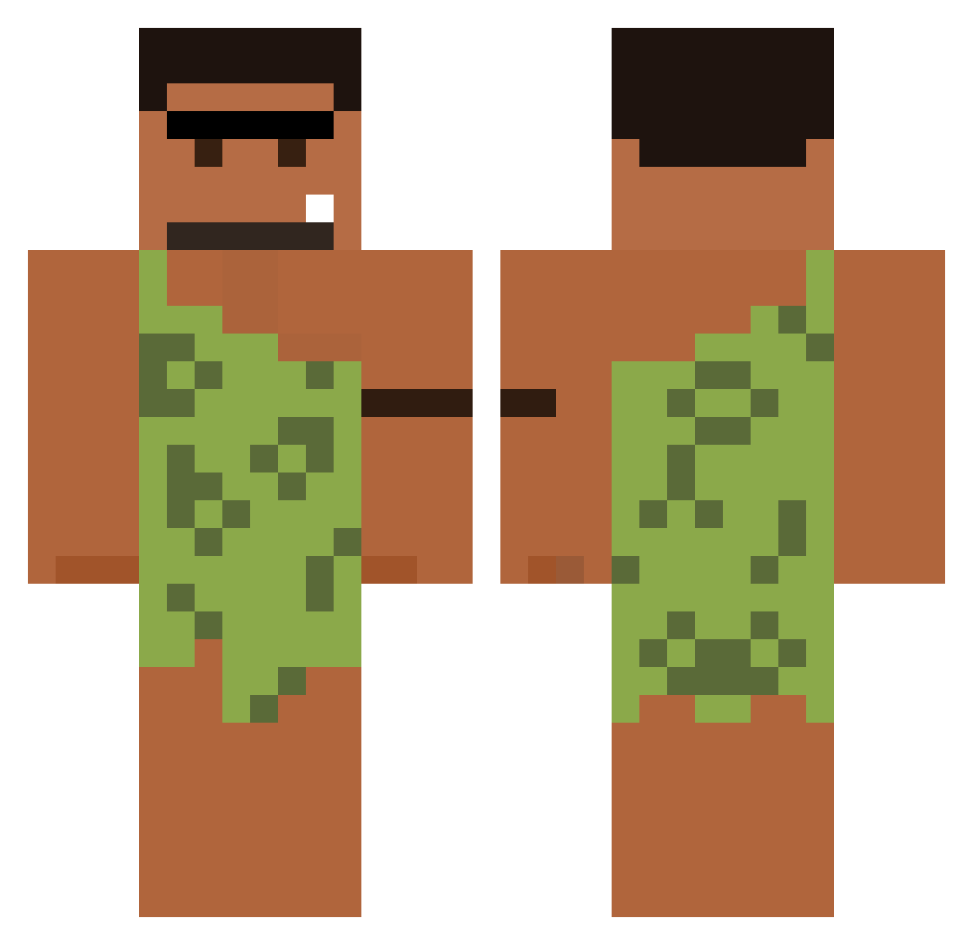 juankyOP Minecraft skin, front and back view
