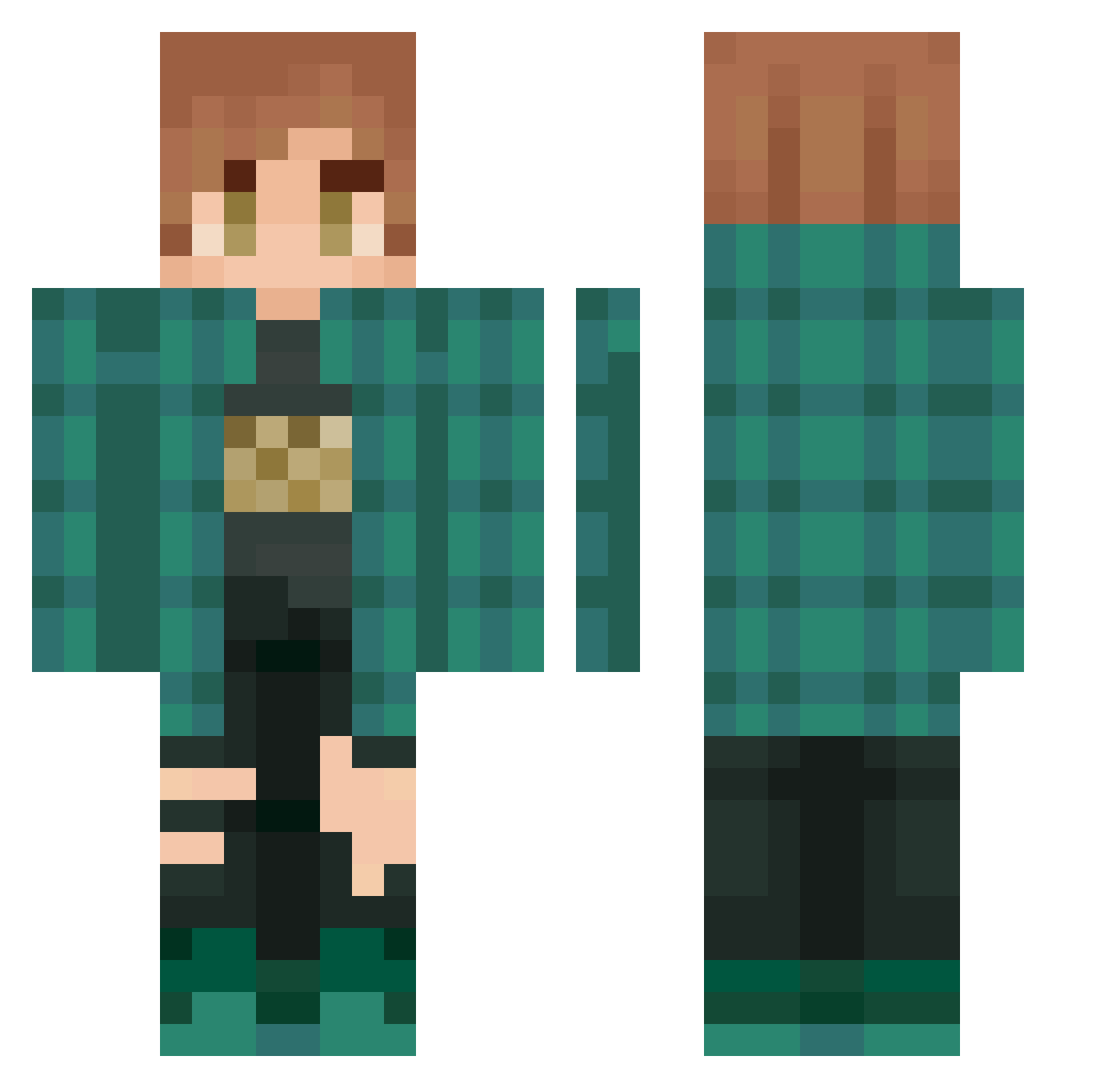 Swooner Minecraft skin, front and back view