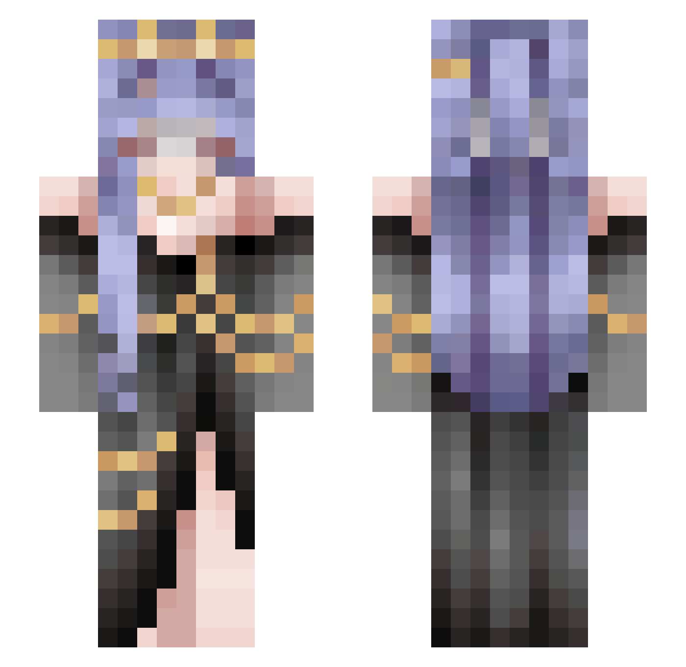 Migurin Minecraft skin, front and back view