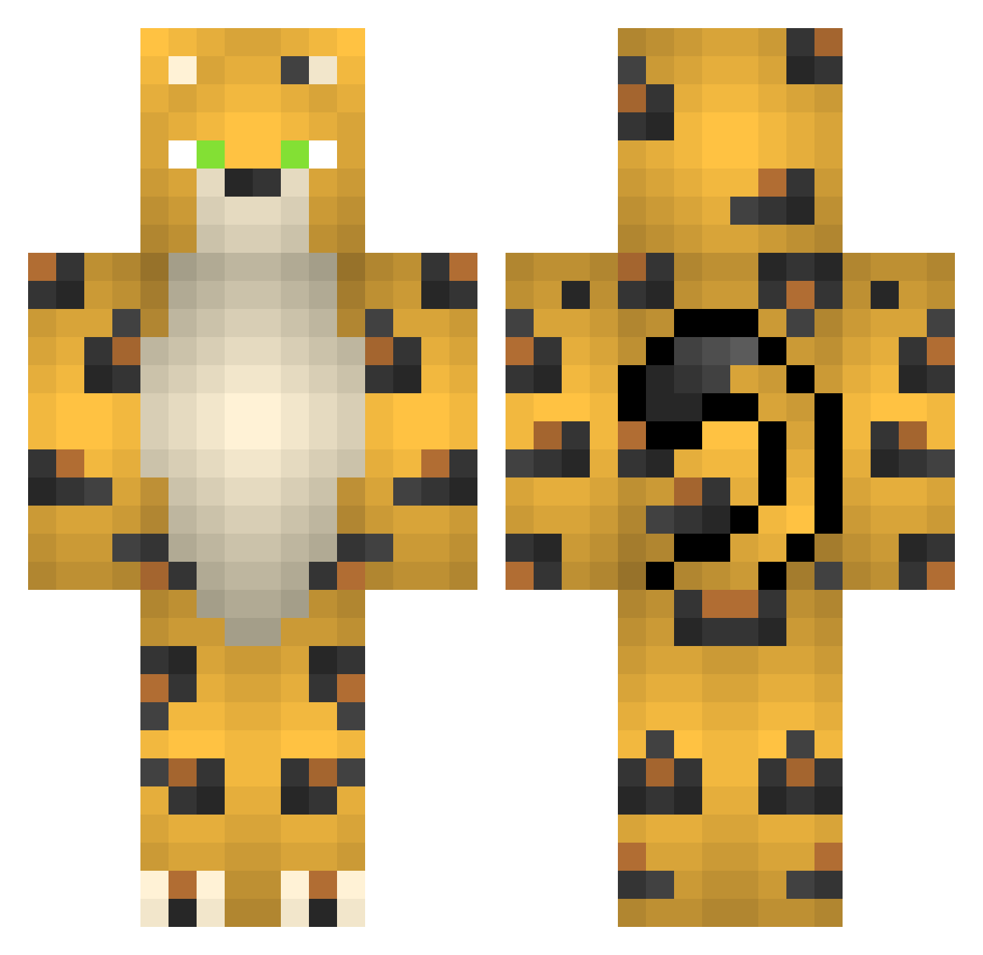 Boroghor Minecraft skin, front and back view