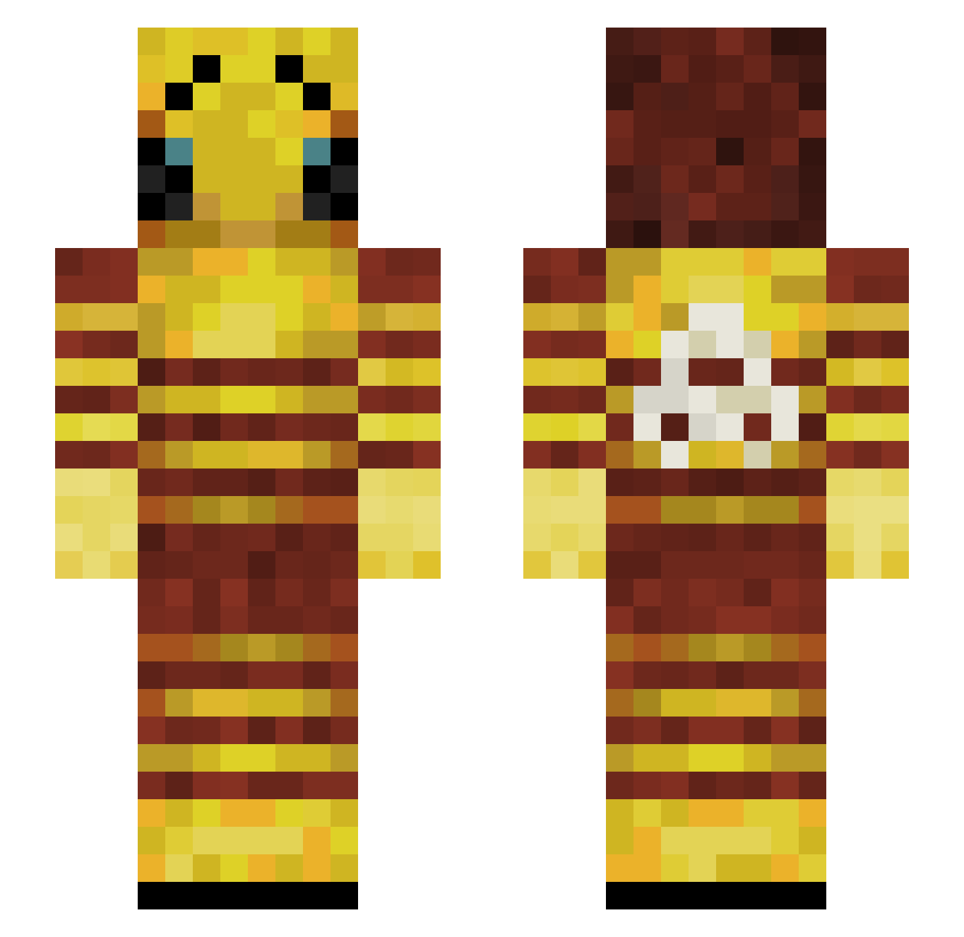 kateau Minecraft skin, front and back view