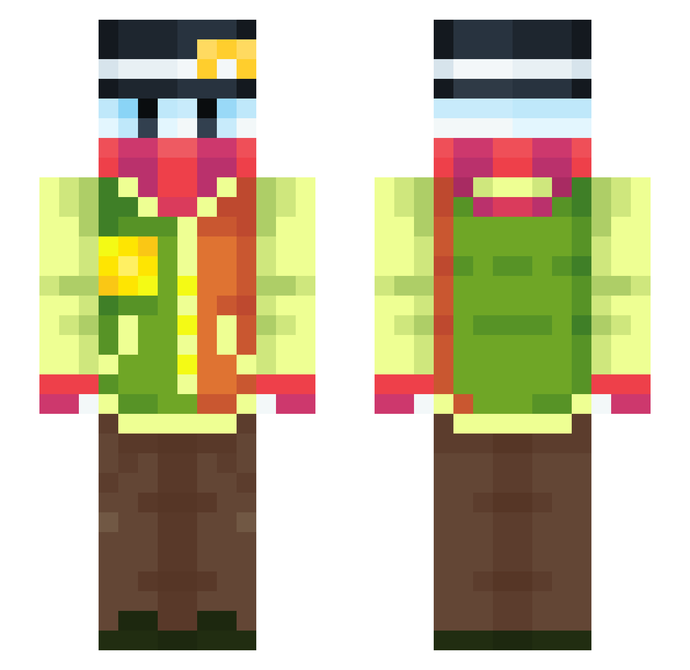 nyihil Minecraft skin, front and back view