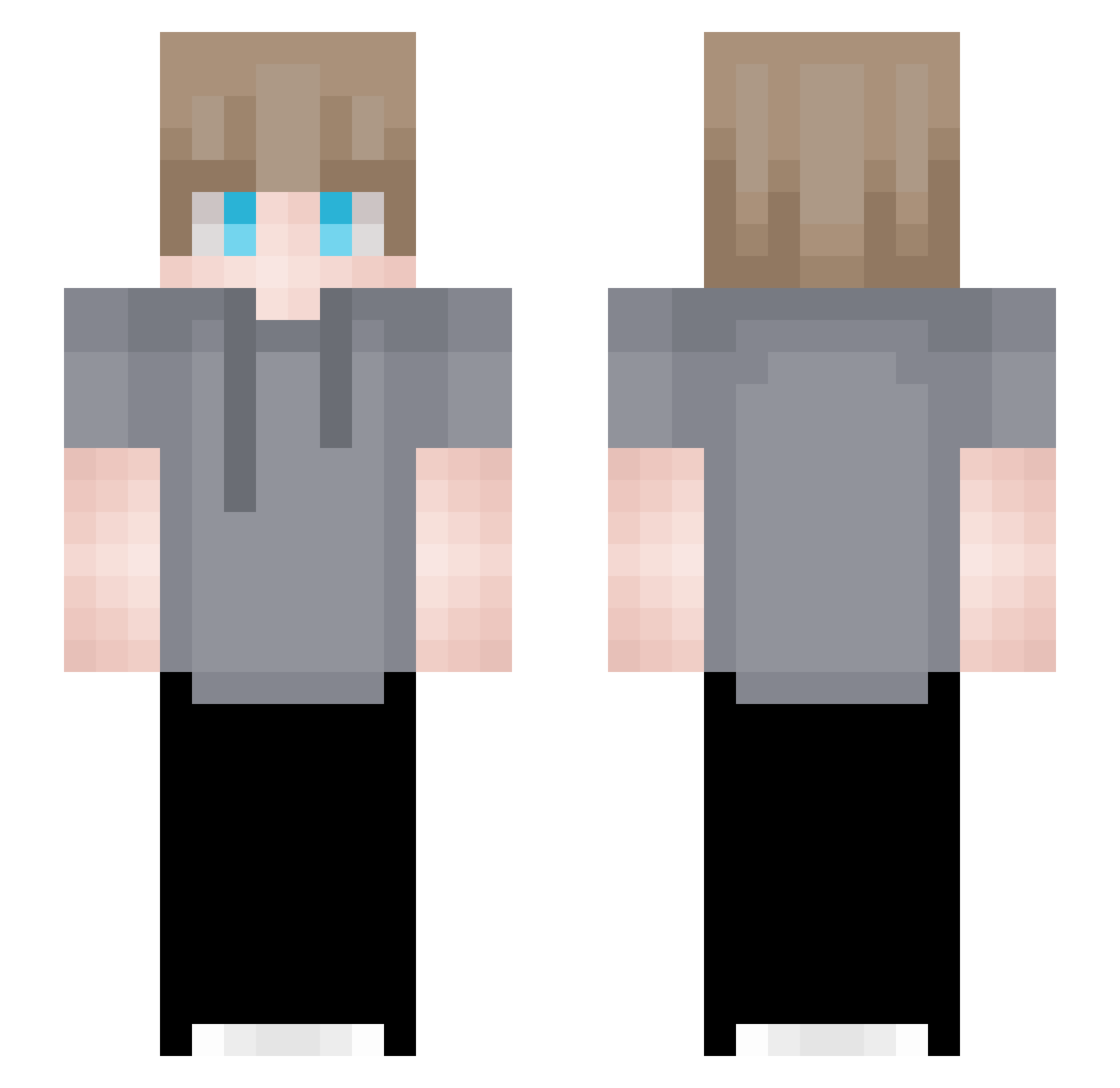 Tenzaii Minecraft skin, front and back view