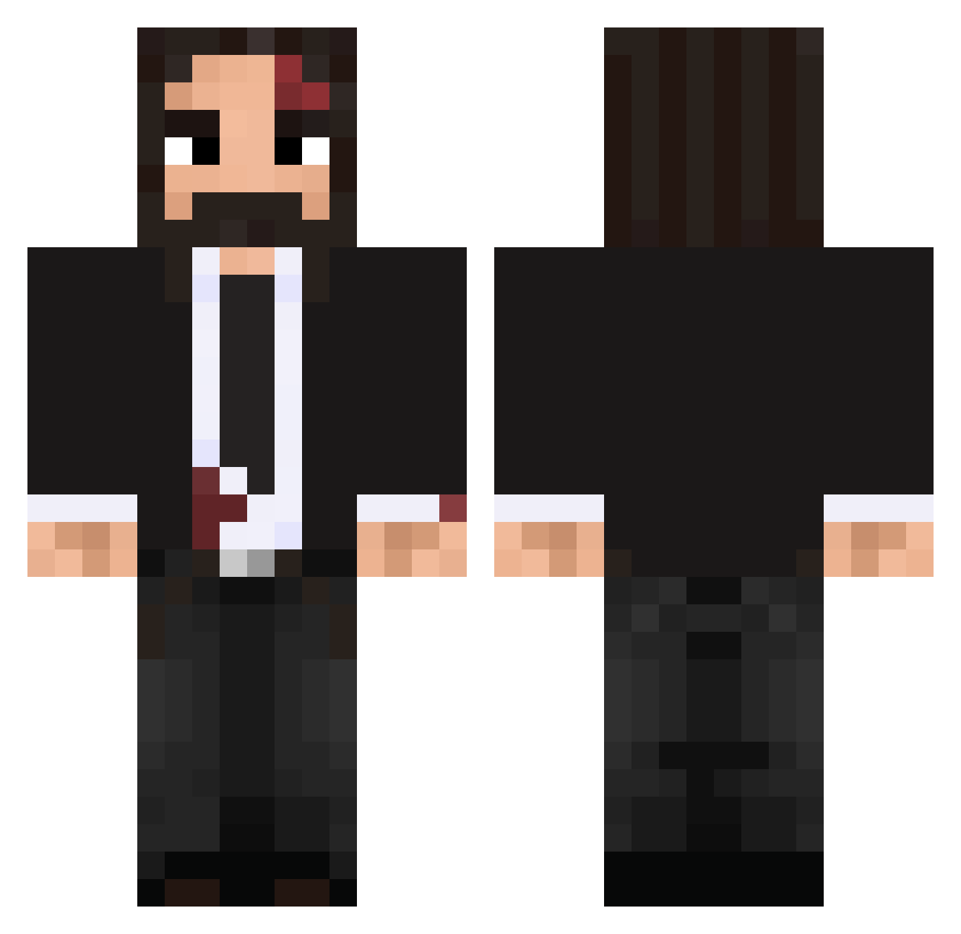 CagGrimRider Minecraft skin, front and back view