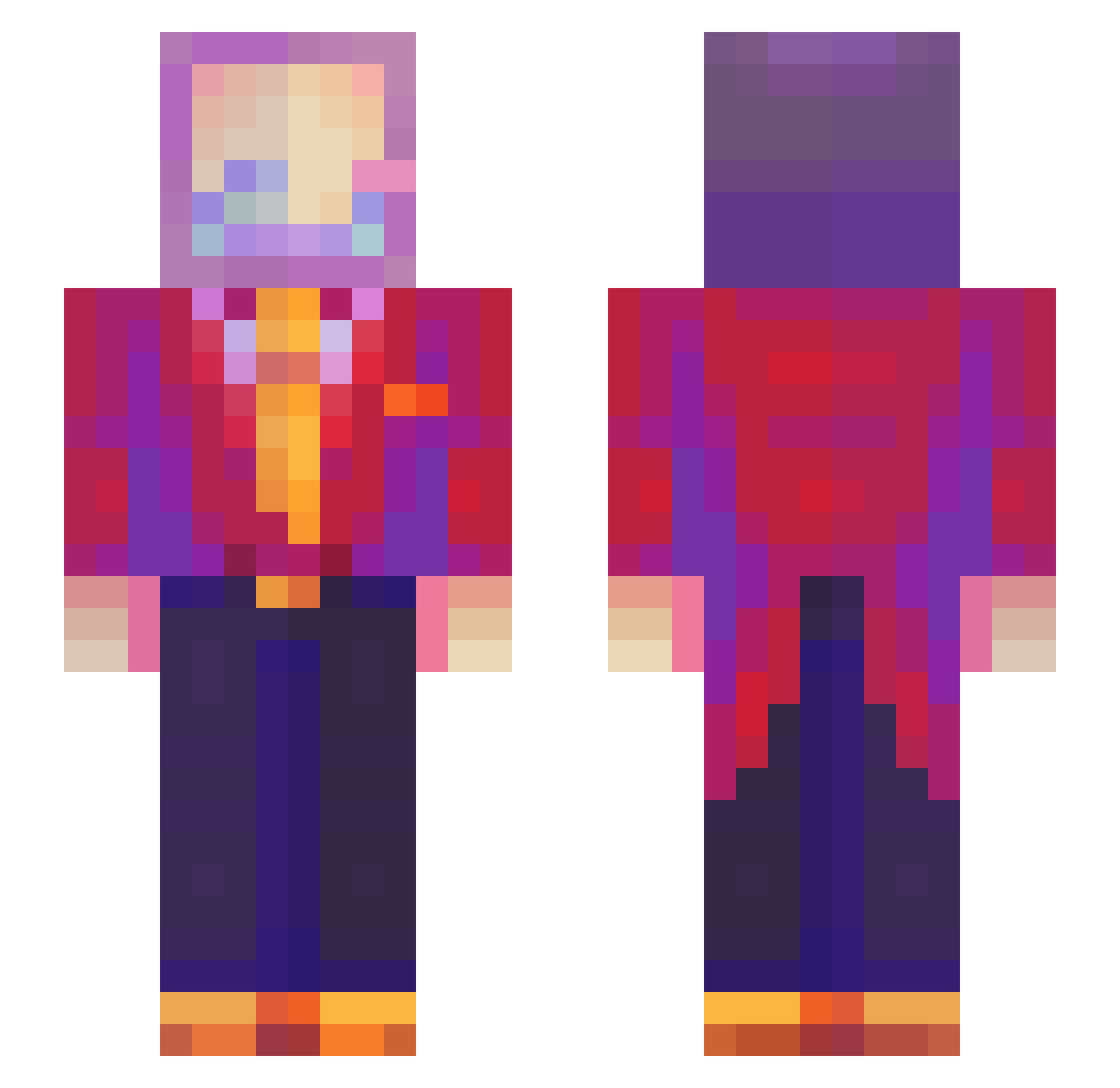 thesouleclectic Minecraft skin, front and back view
