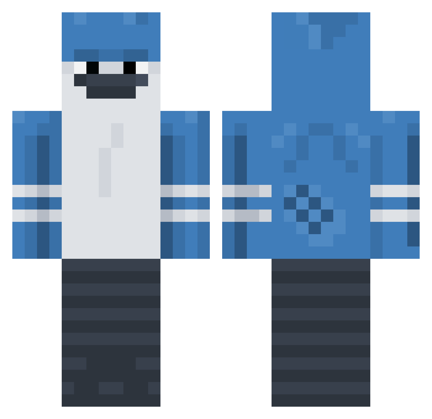 Eayo Minecraft skin, front and back view