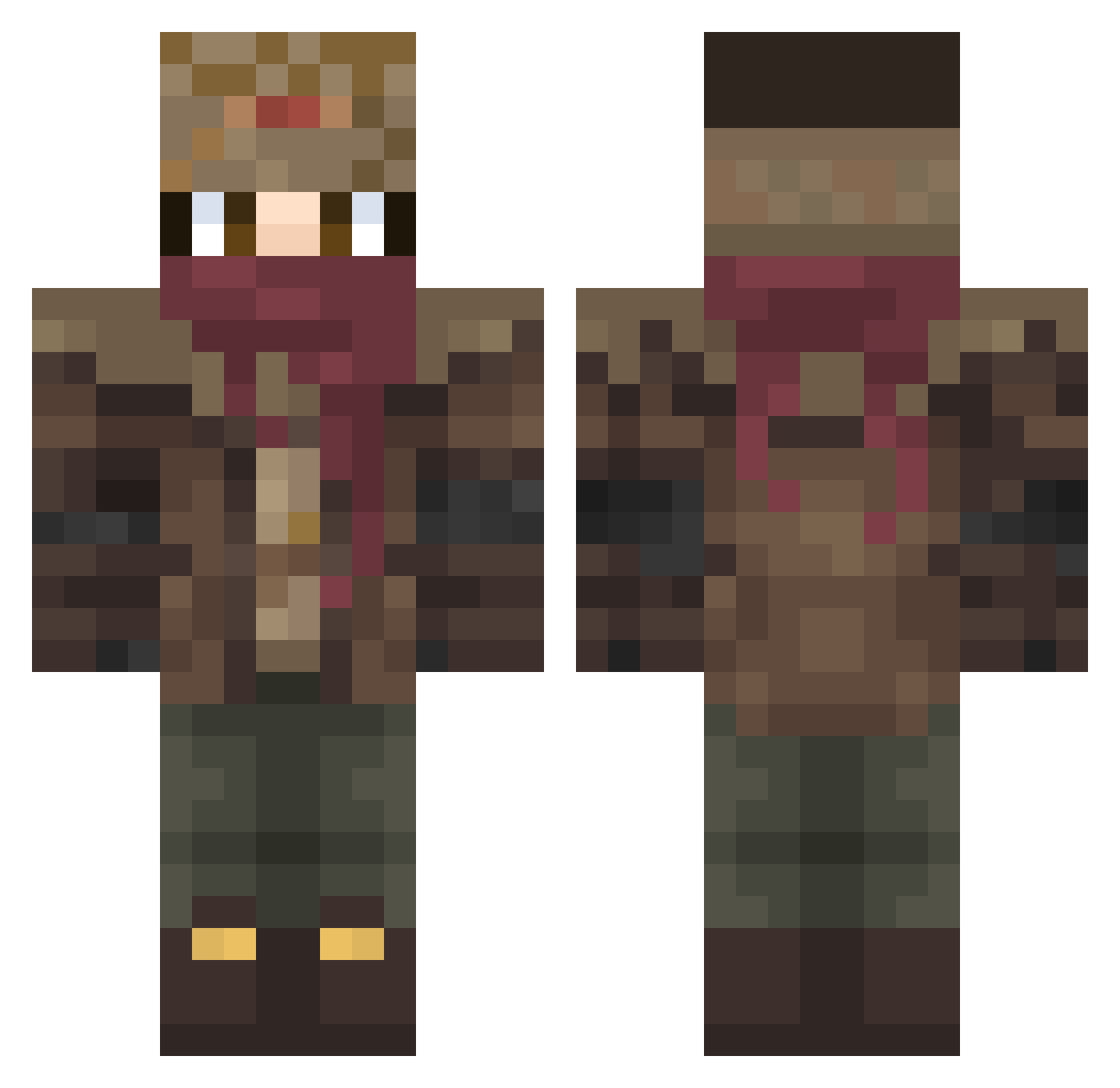 proletaryan Minecraft skin, front and back view