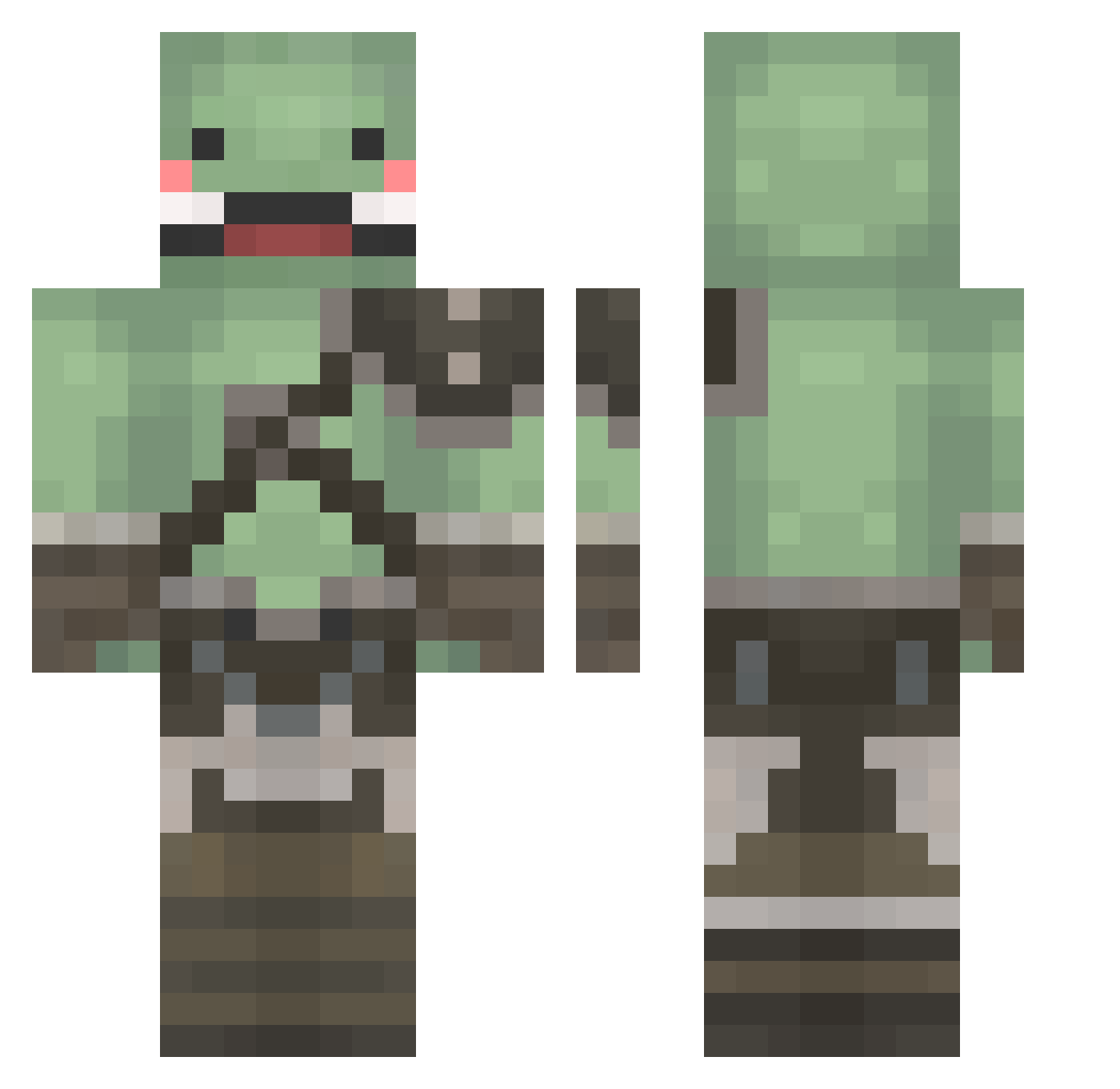 Tibor0208 Minecraft skin, front and back view