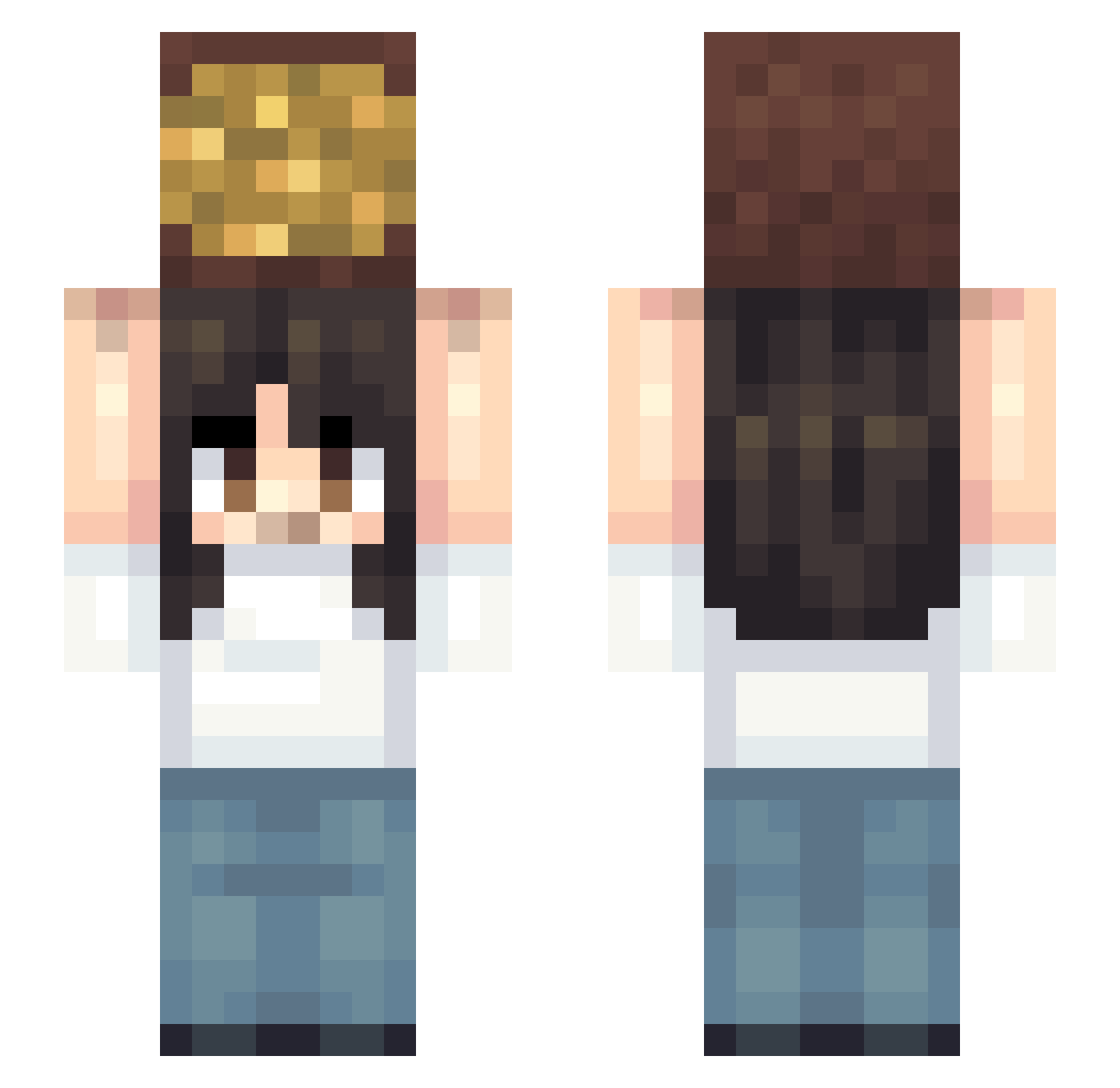 Jungbining Minecraft skin, front and back view
