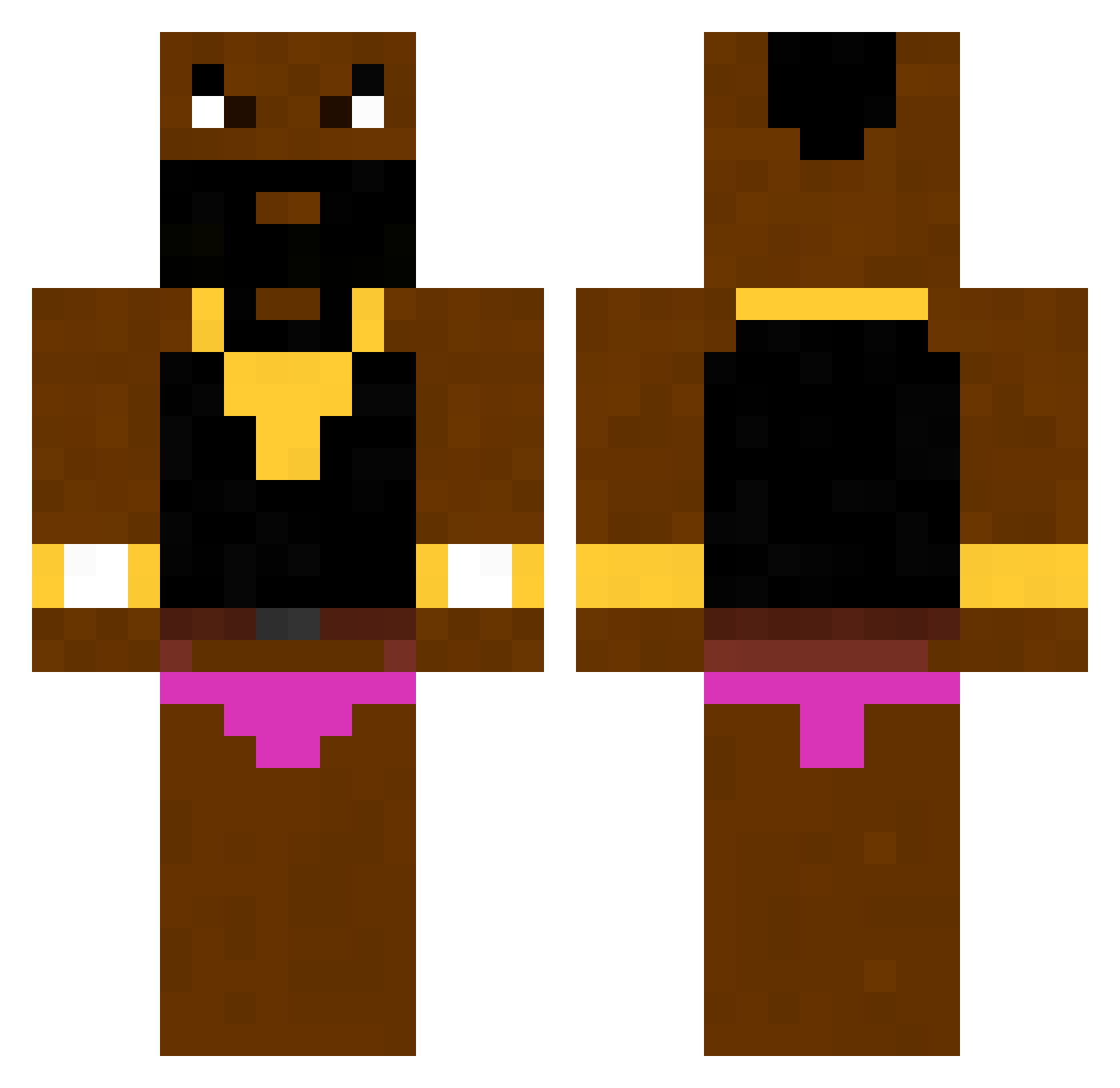 Archibald Minecraft skin, front and back view