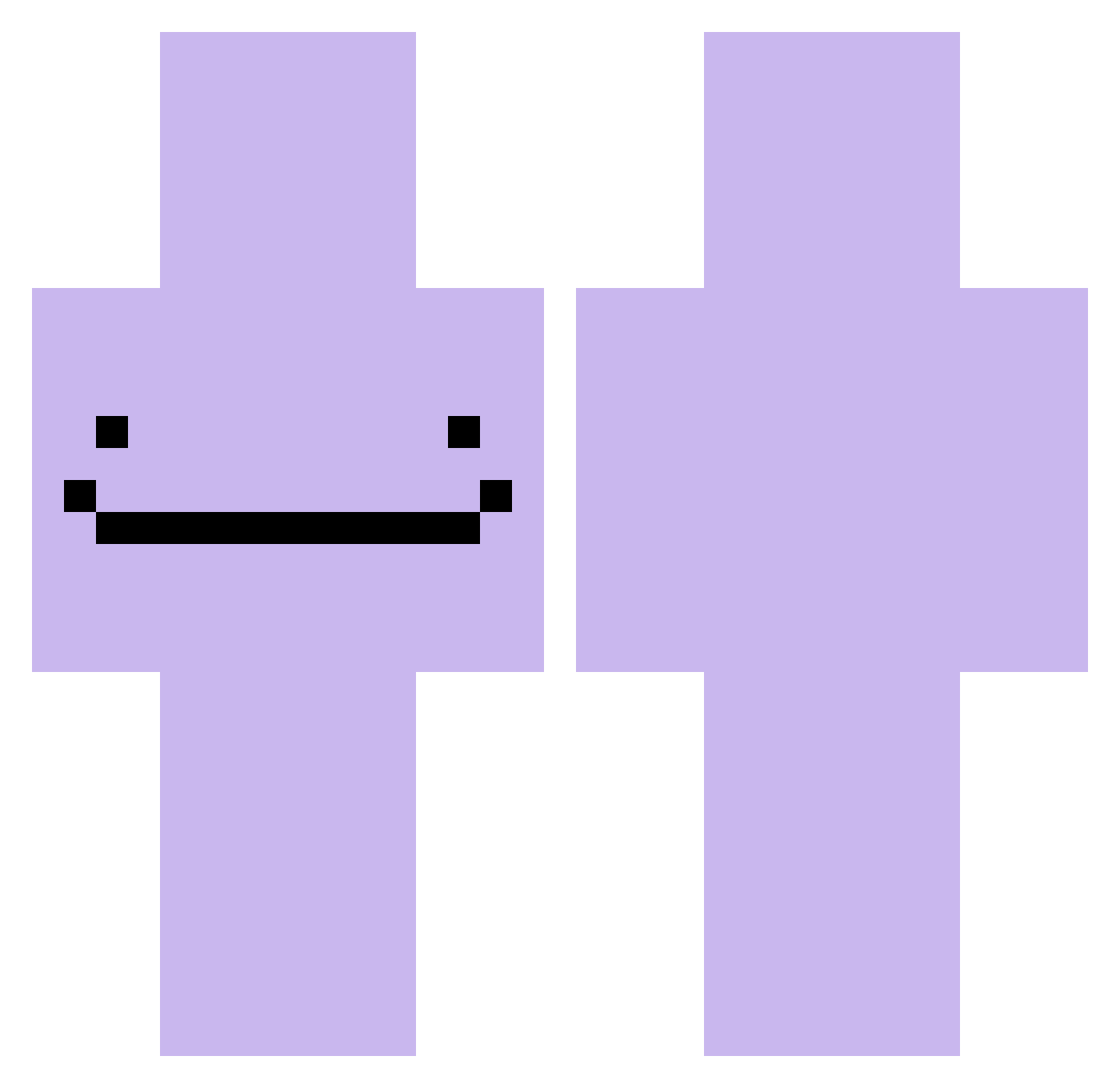 Risma Minecraft skin, front and back view