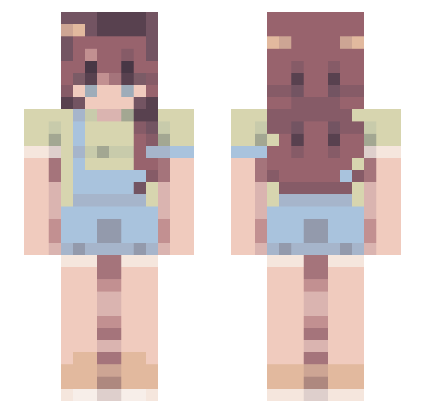 neighsalei Minecraft skin, front and back view