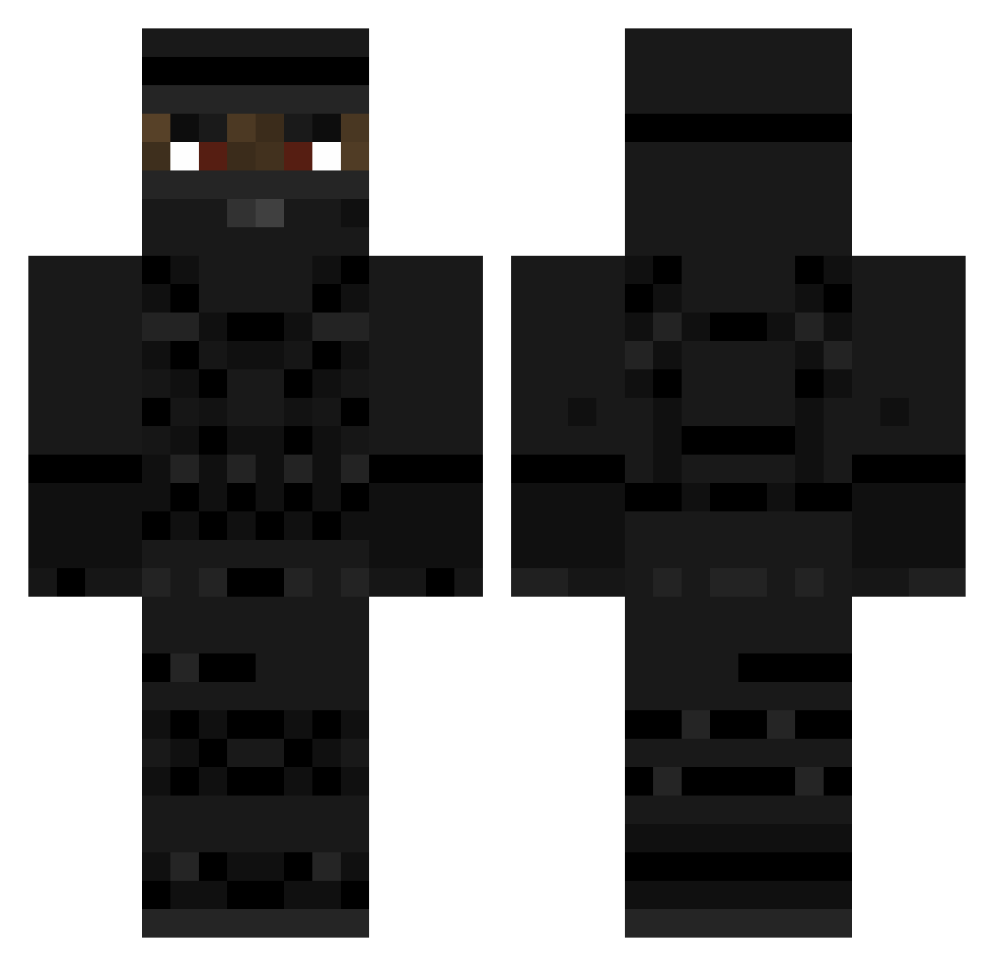 Tiltedbyme Minecraft skin, front and back view