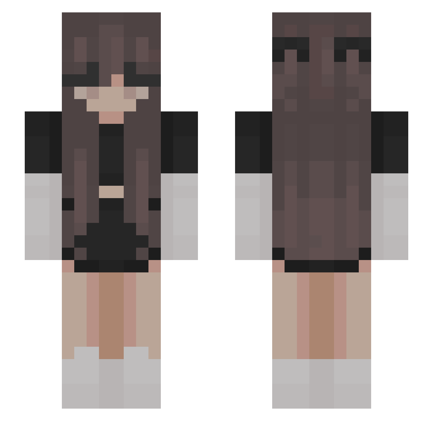 smozu Minecraft skin, front and back view