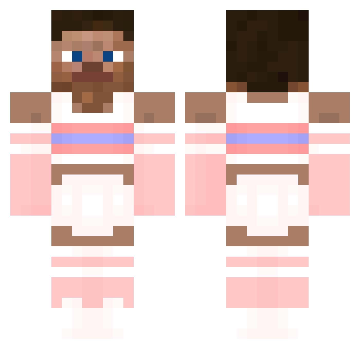 sacamt Minecraft skin, front and back view