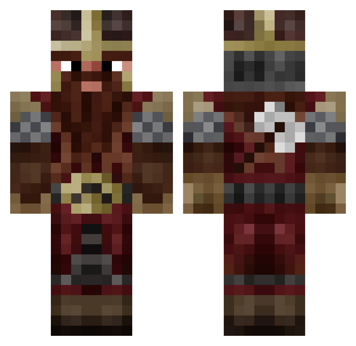 FaFioo Minecraft skin, front and back view