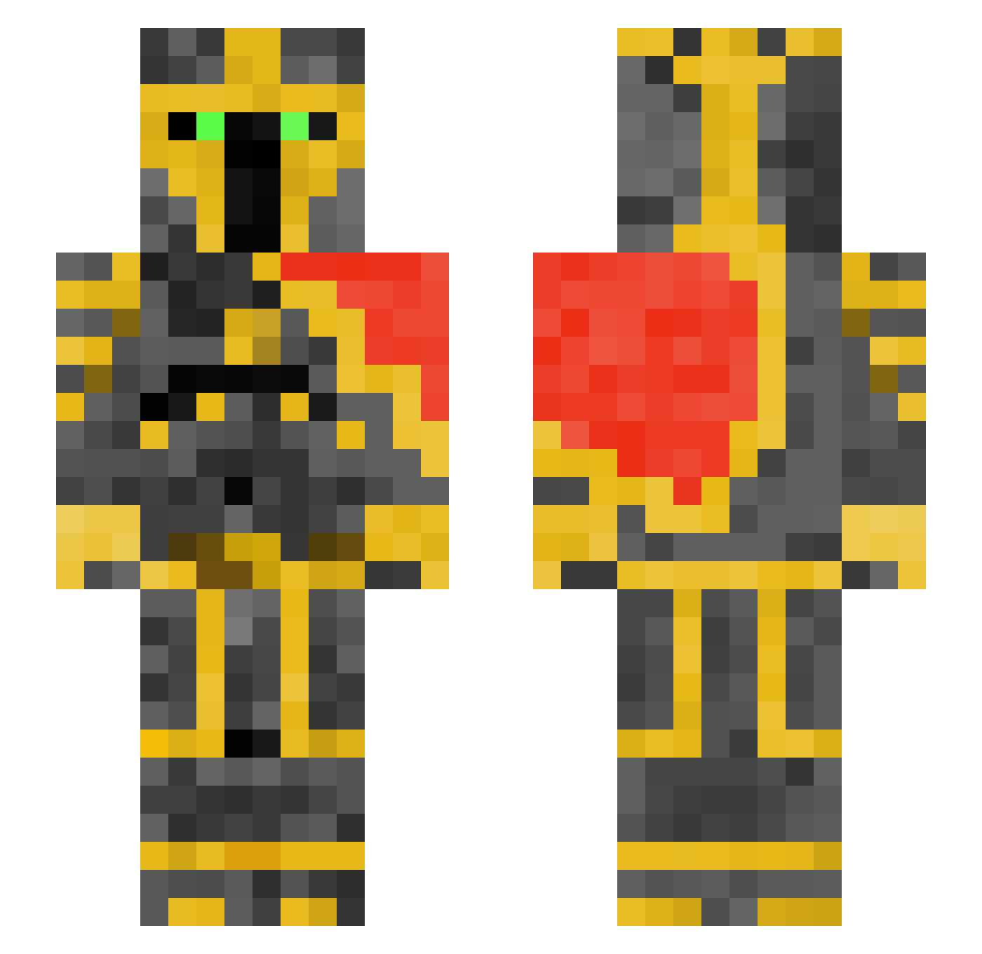 MeteRu Minecraft skin, front and back view