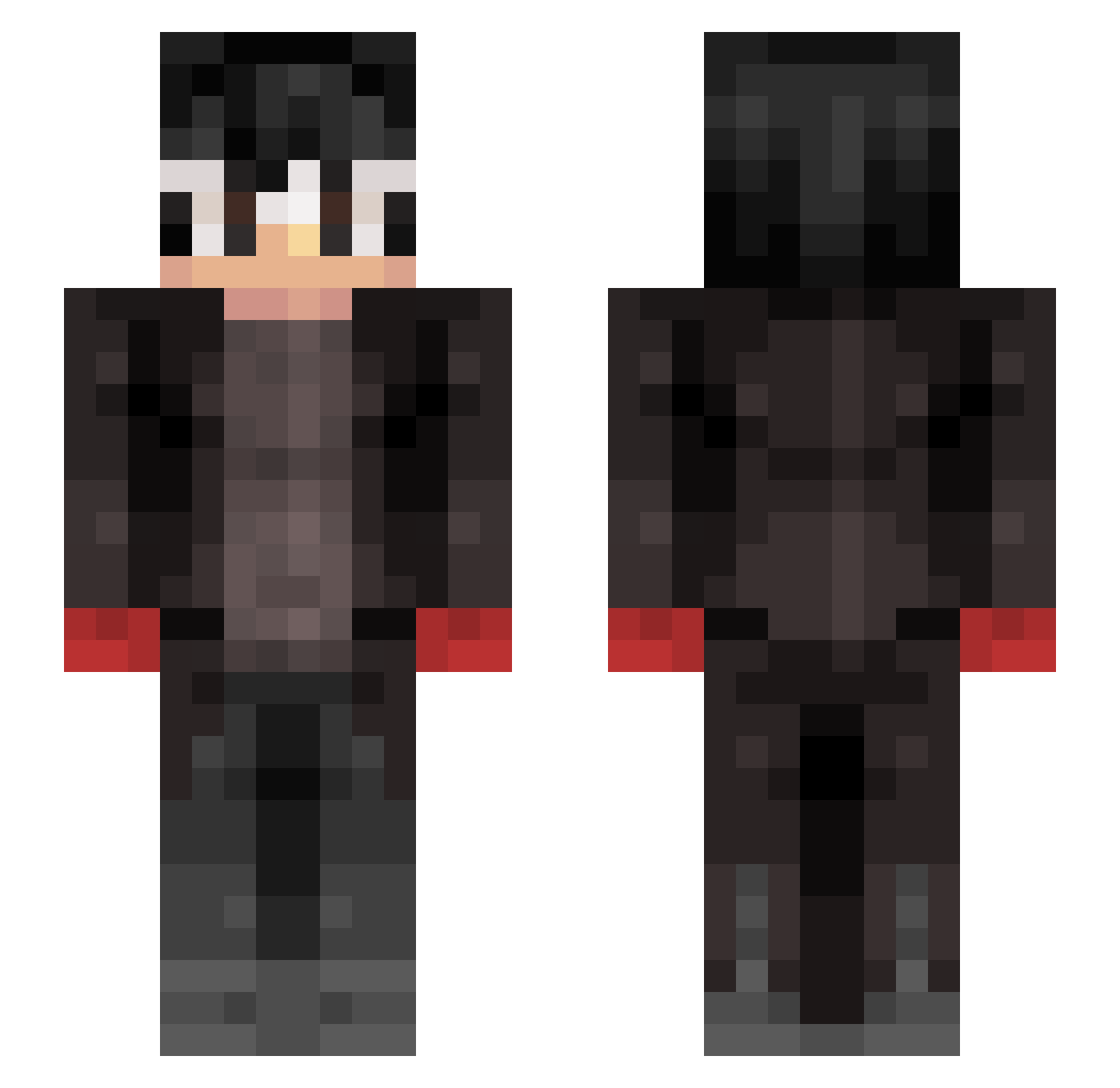 Whippa Minecraft skin, front and back view