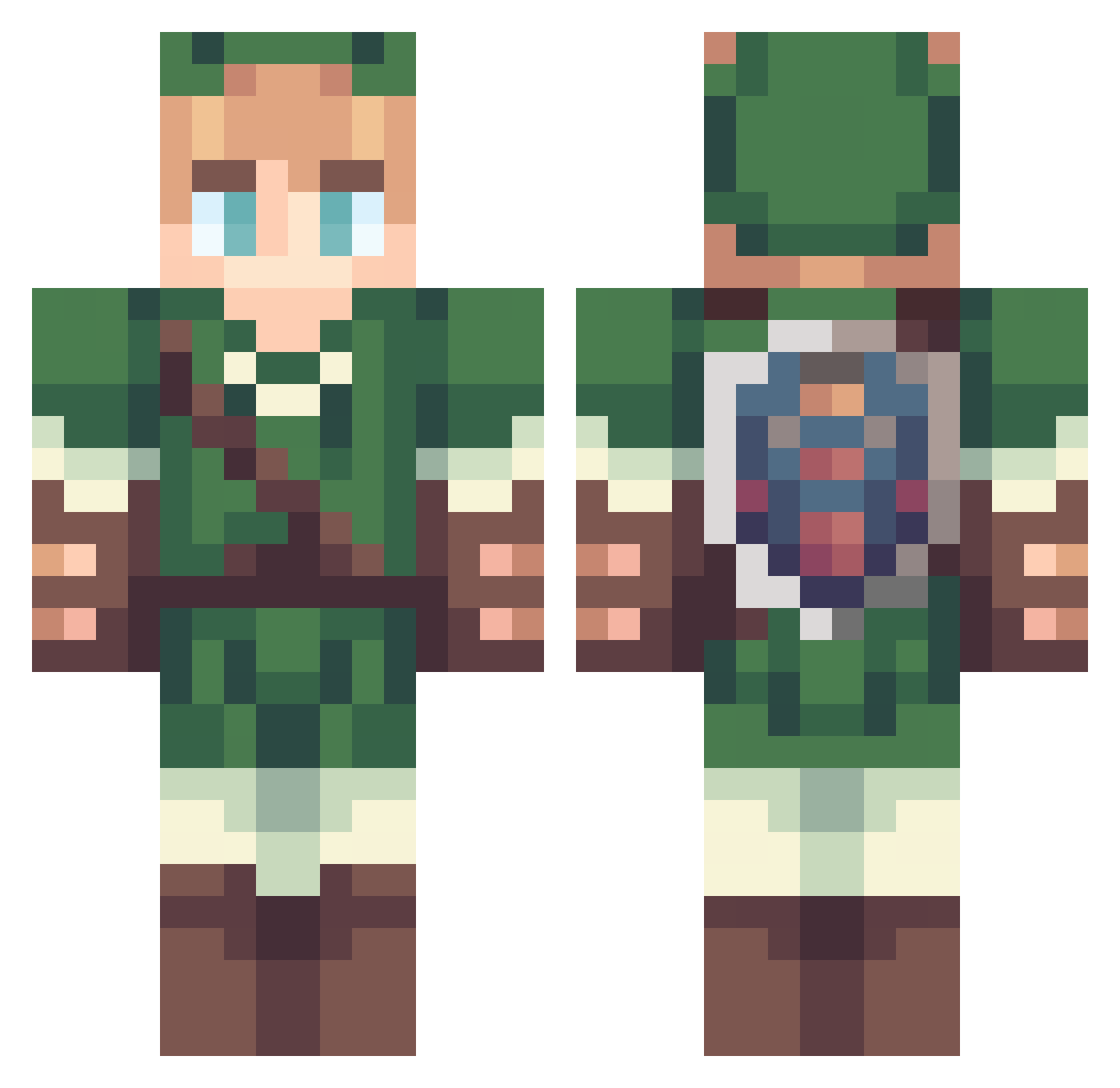 TheBuriedCity Minecraft skin, front and back view