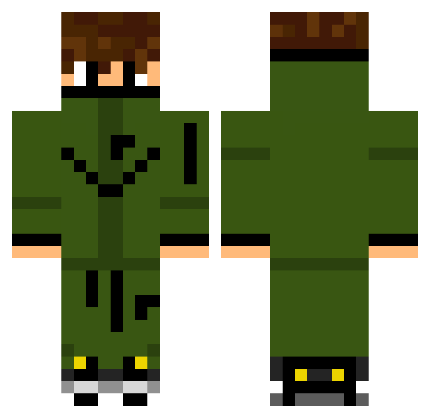 zSamix_ Minecraft skin, front and back view