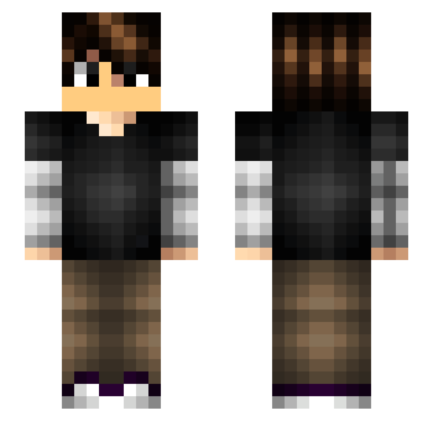 Rodders Minecraft skin, front and back view