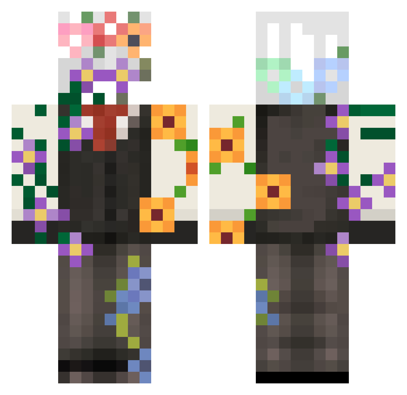 S0URY Minecraft skin, front and back view
