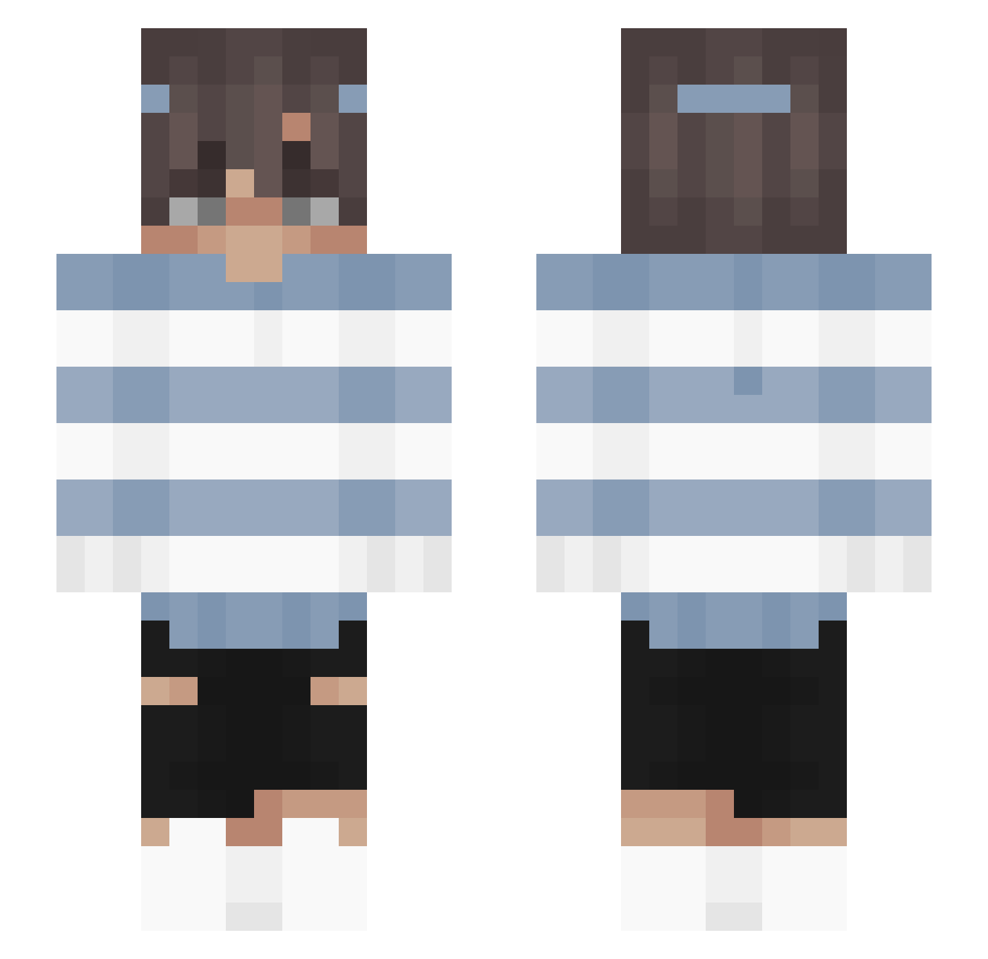 SmolTrace Minecraft skin, front and back view