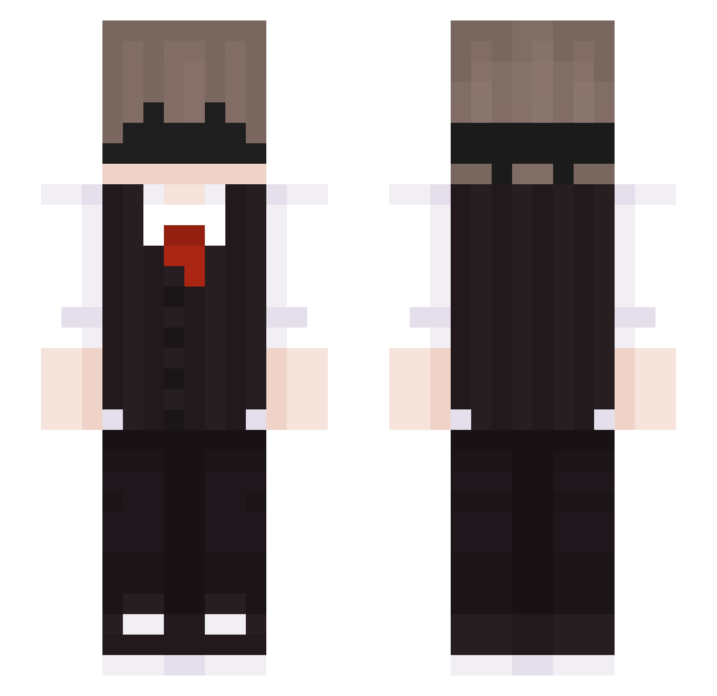Sainted Minecraft skin, front and back view