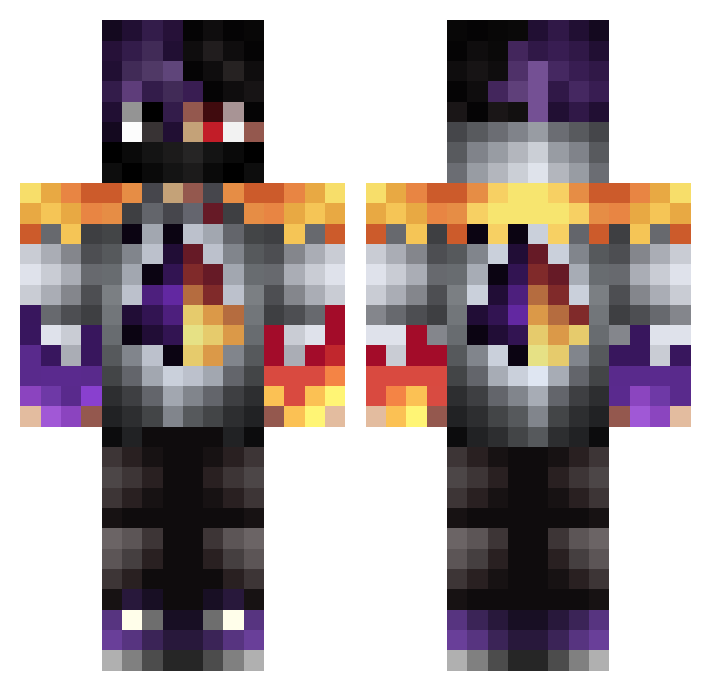 zVortex27 Minecraft skin, front and back view