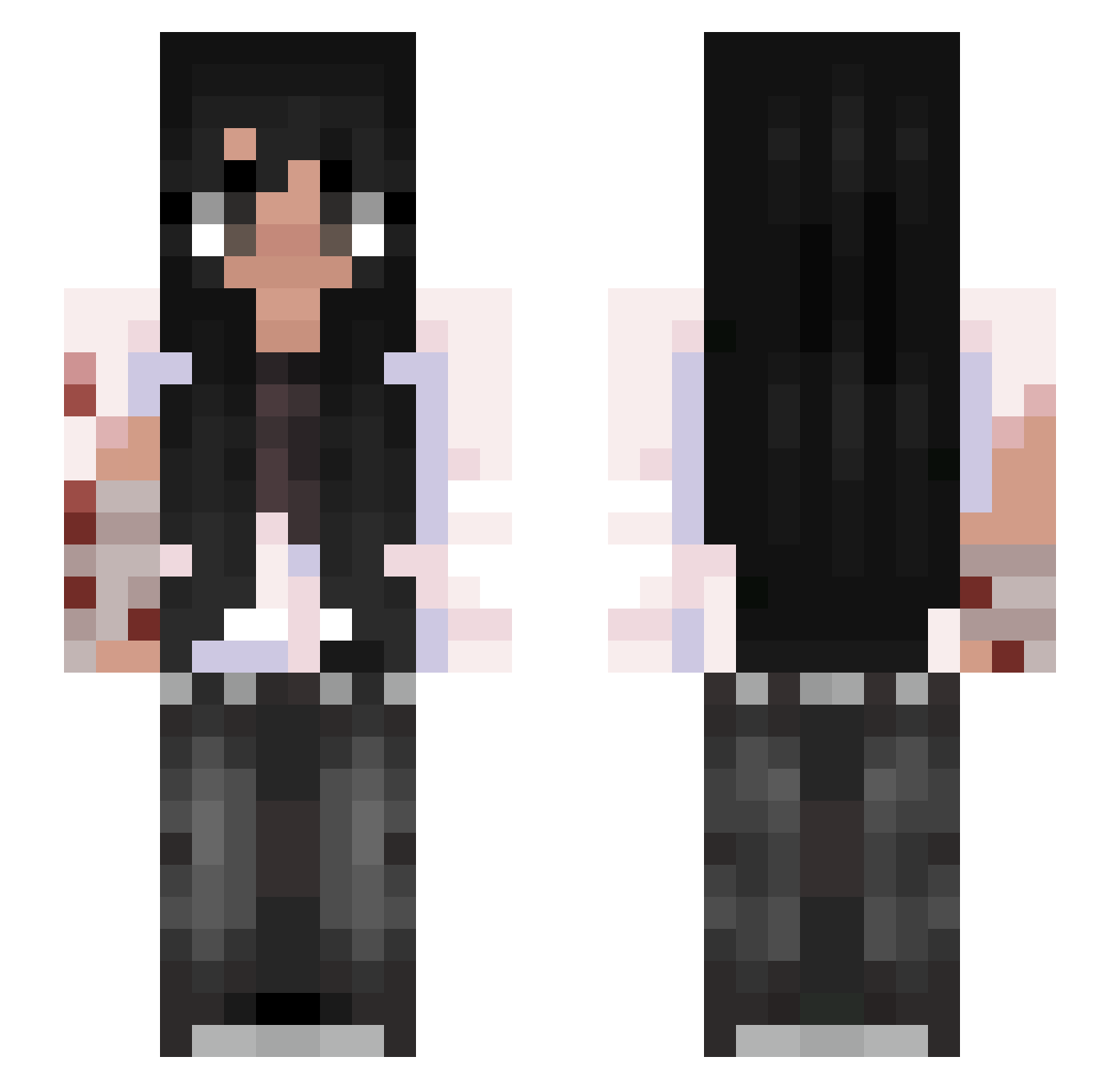 psi_moon Minecraft skin, front and back view