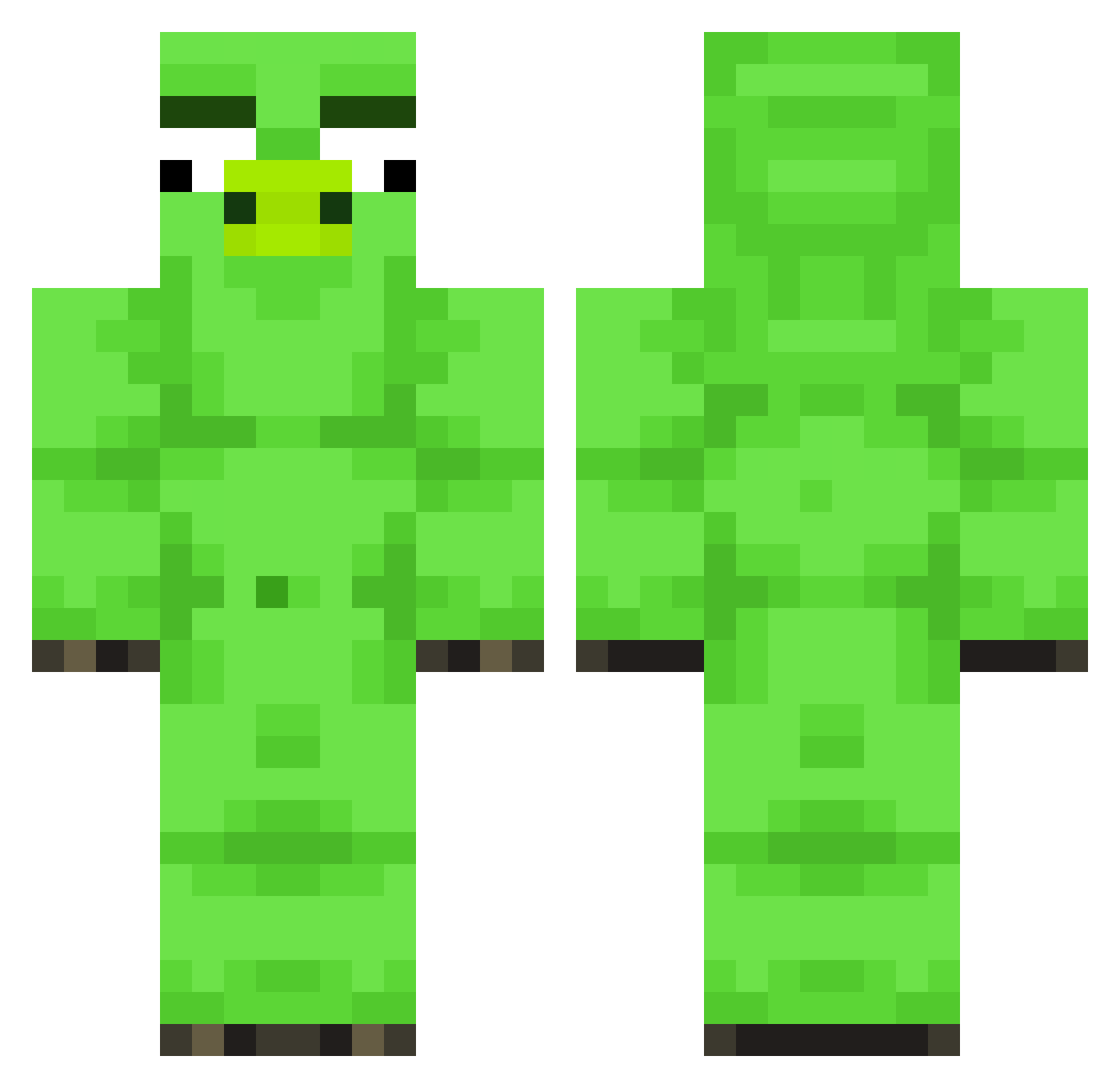 Makambi Minecraft skin, front and back view