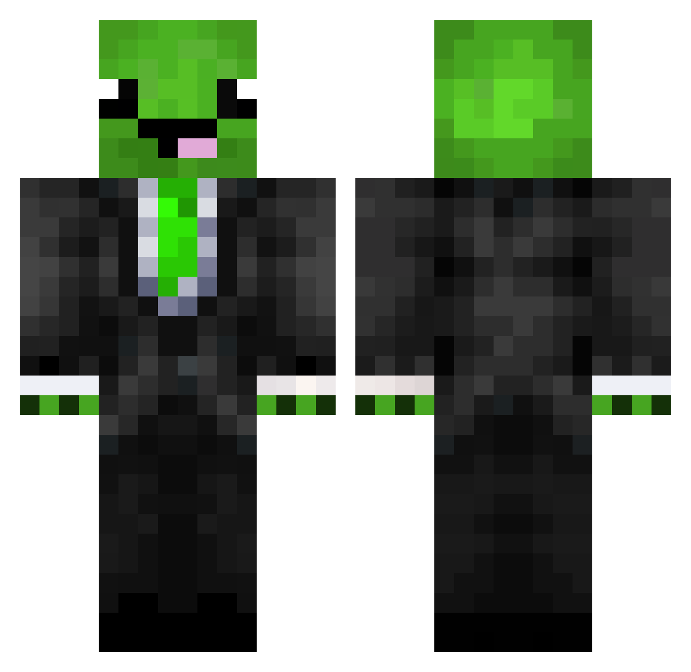 straweatinturtle Minecraft skin, front and back view