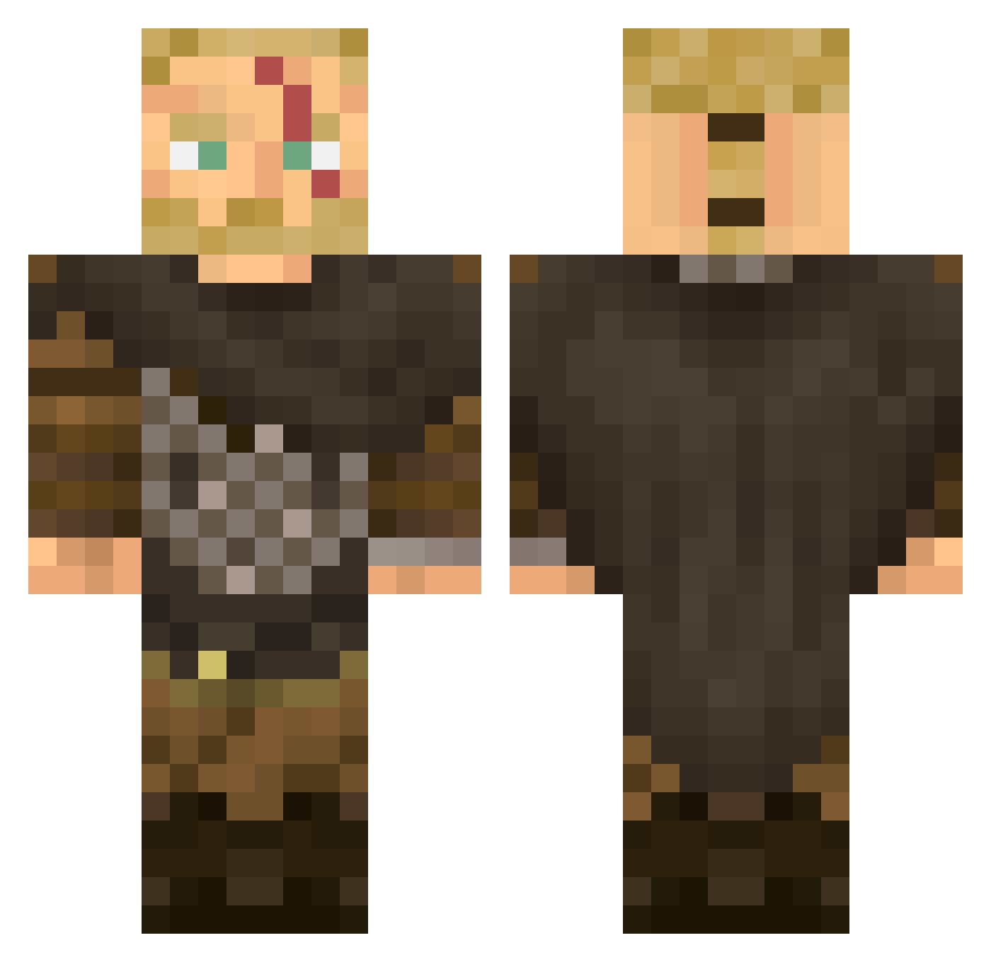 ekiveya Minecraft skin, front and back view