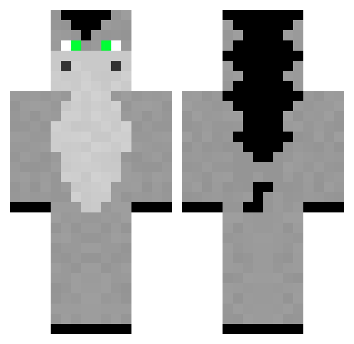 AllTh3Animals Minecraft skin, front and back view