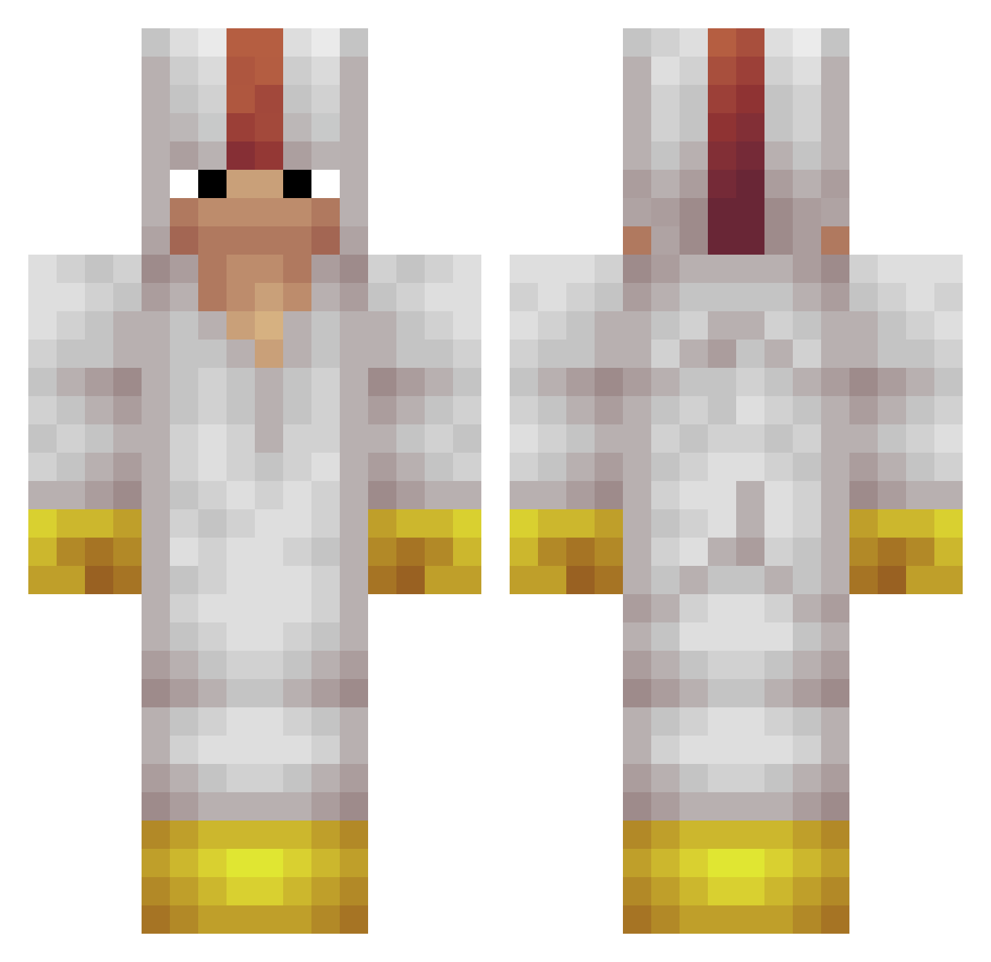 Gabot719 Minecraft skin, front and back view