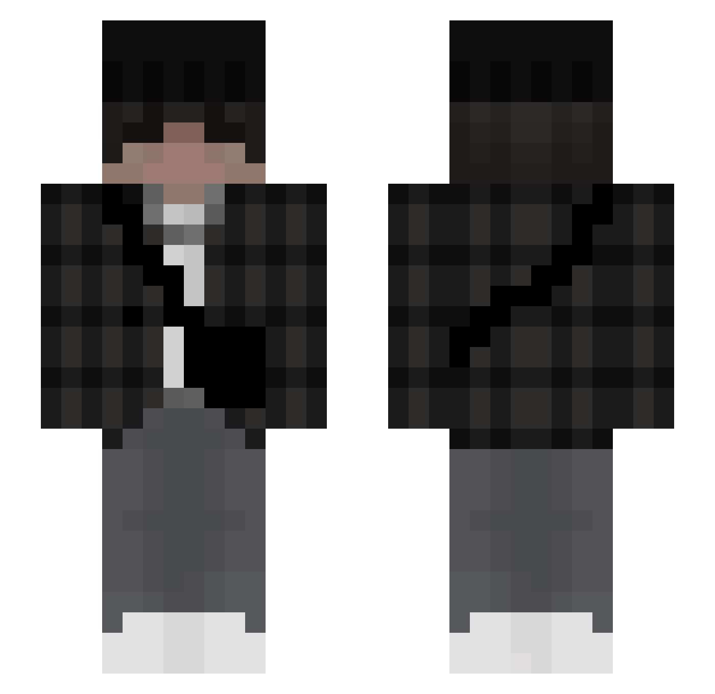 dsbn Minecraft skin, front and back view