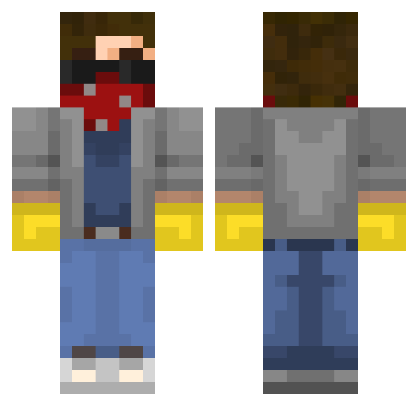 Tinskibollen Minecraft skin, front and back view