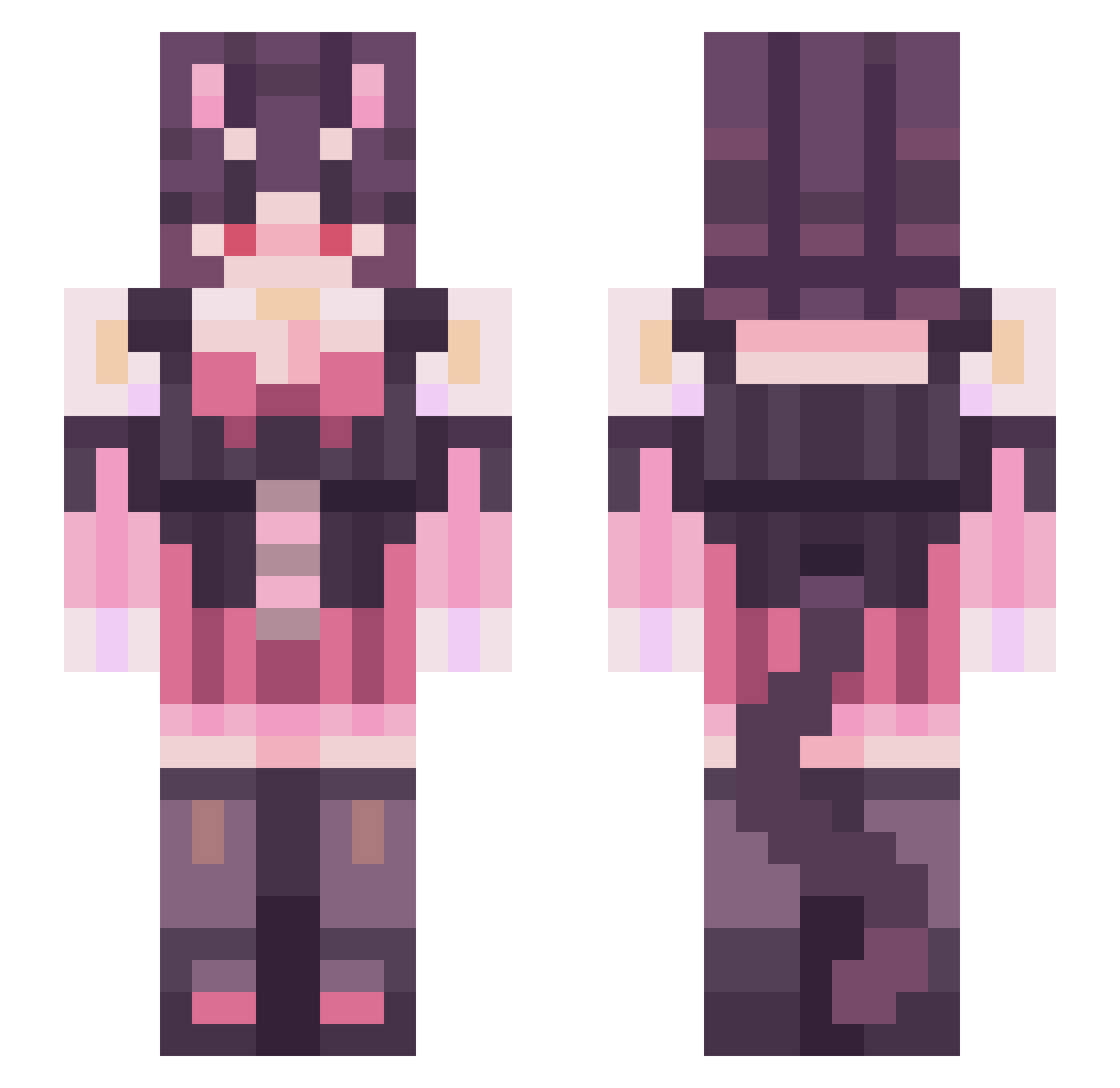 RelieeeF Minecraft skin, front and back view