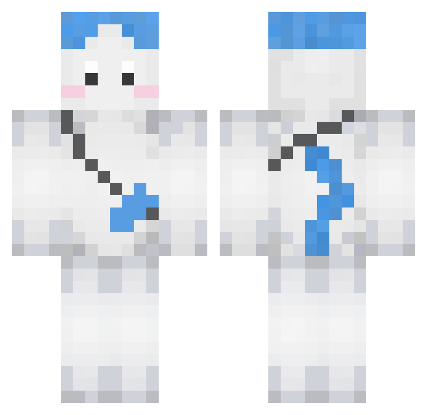 Krokorokok Minecraft skin, front and back view