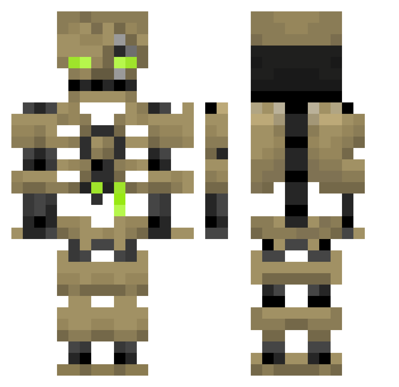Biggaminggamer69 Minecraft skin, front and back view