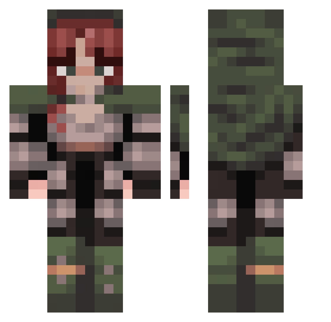 Eversick24 Minecraft skin, front and back view