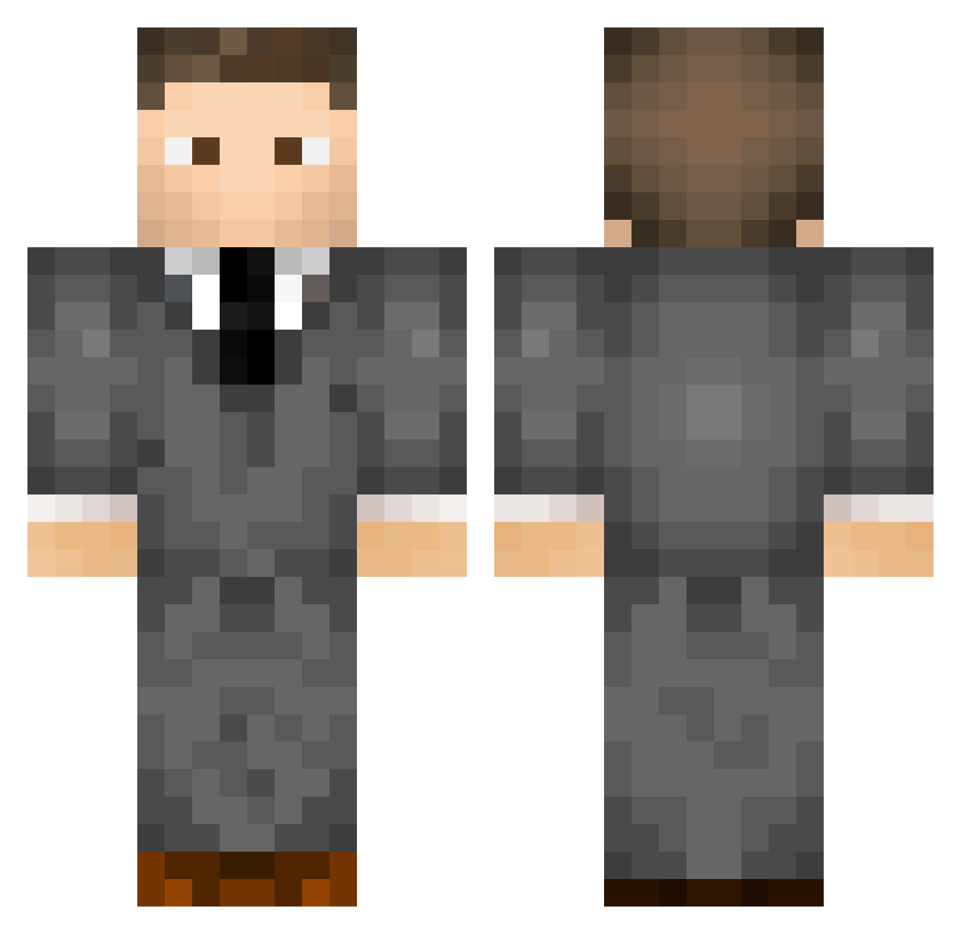 risqs Minecraft skin, front and back view