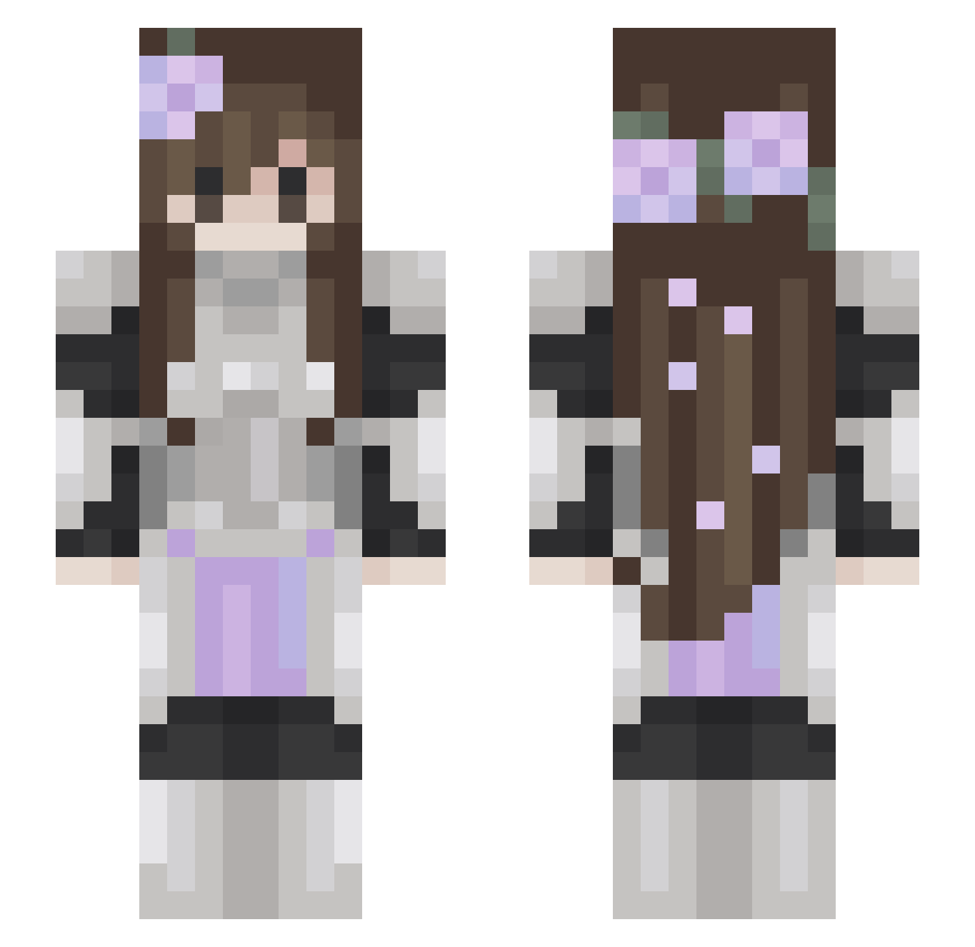 TwilightGrey_ Minecraft skin, front and back view