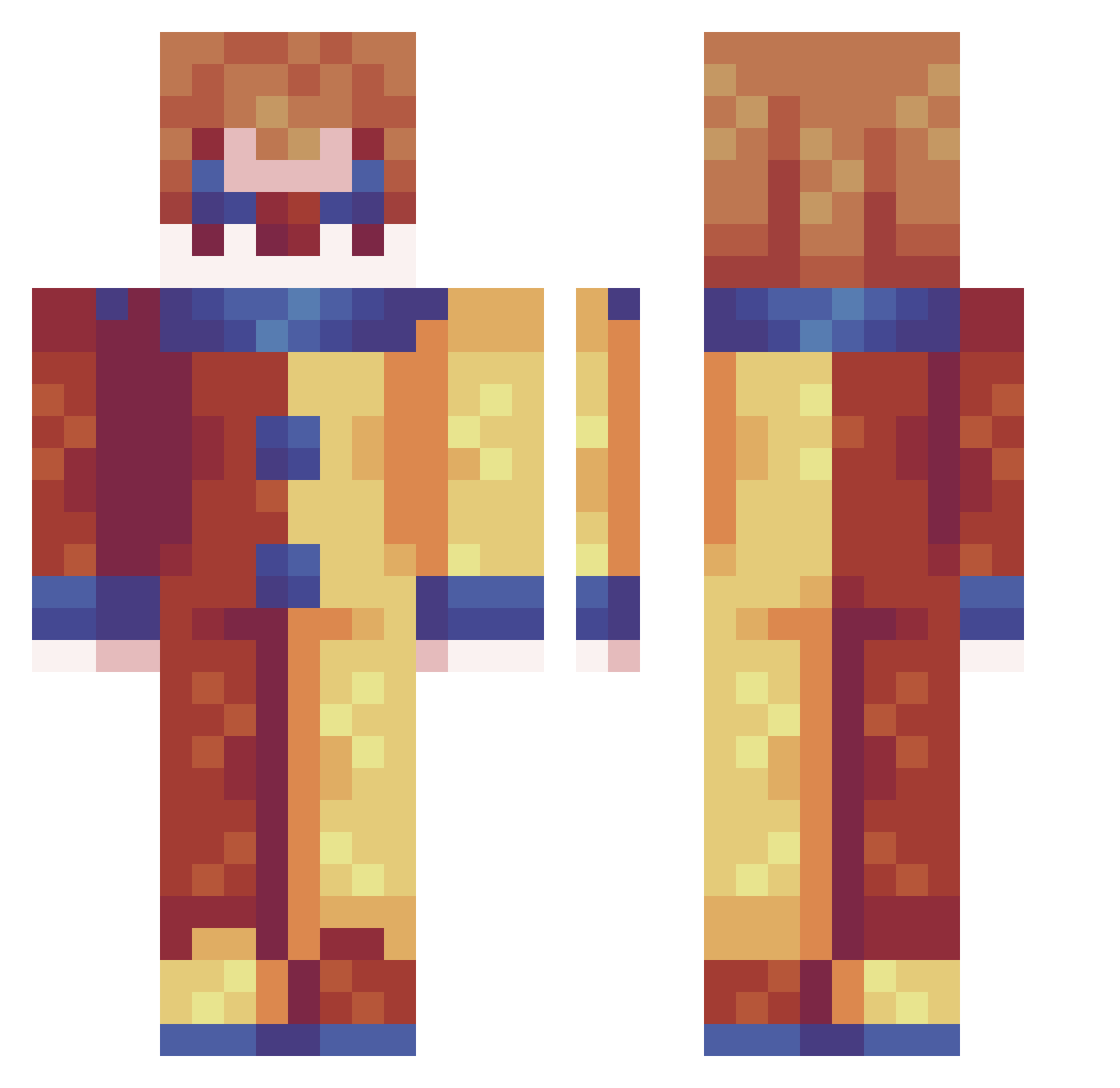Shrimp_Pizza_ Minecraft skin, front and back view