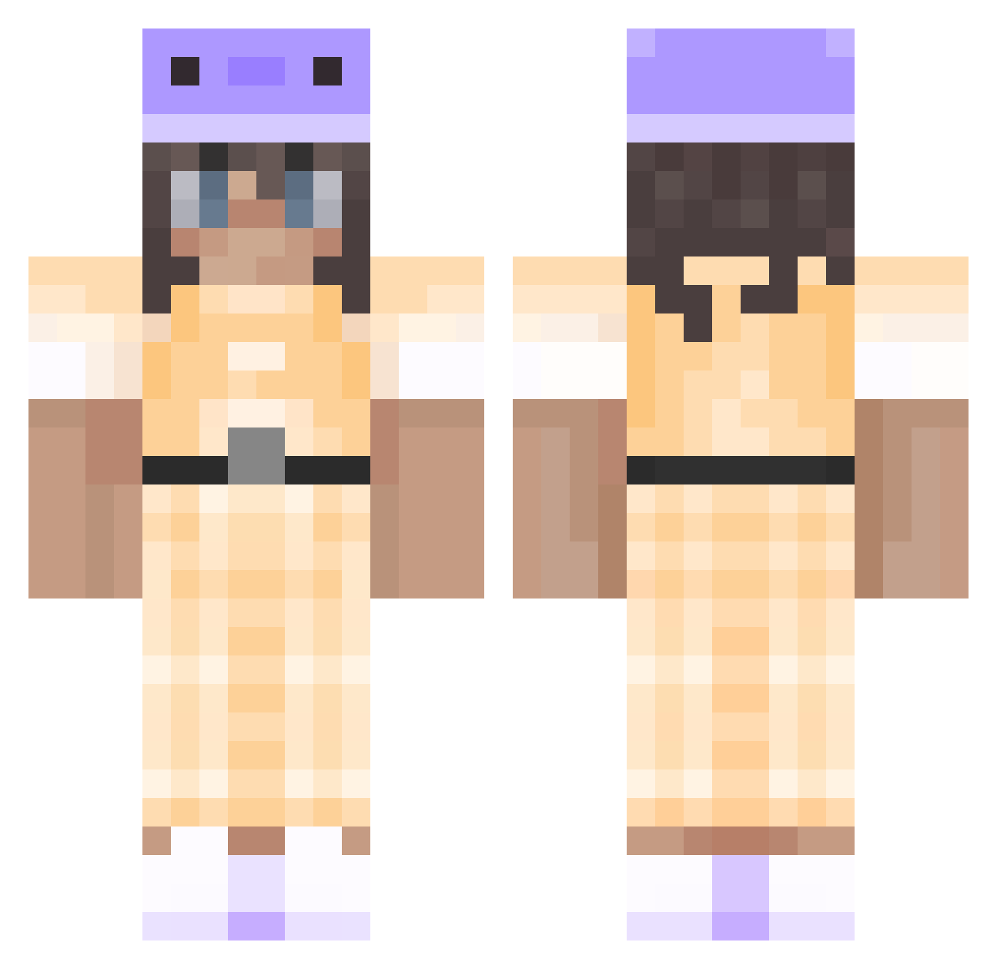 Zamsea Minecraft skin, front and back view