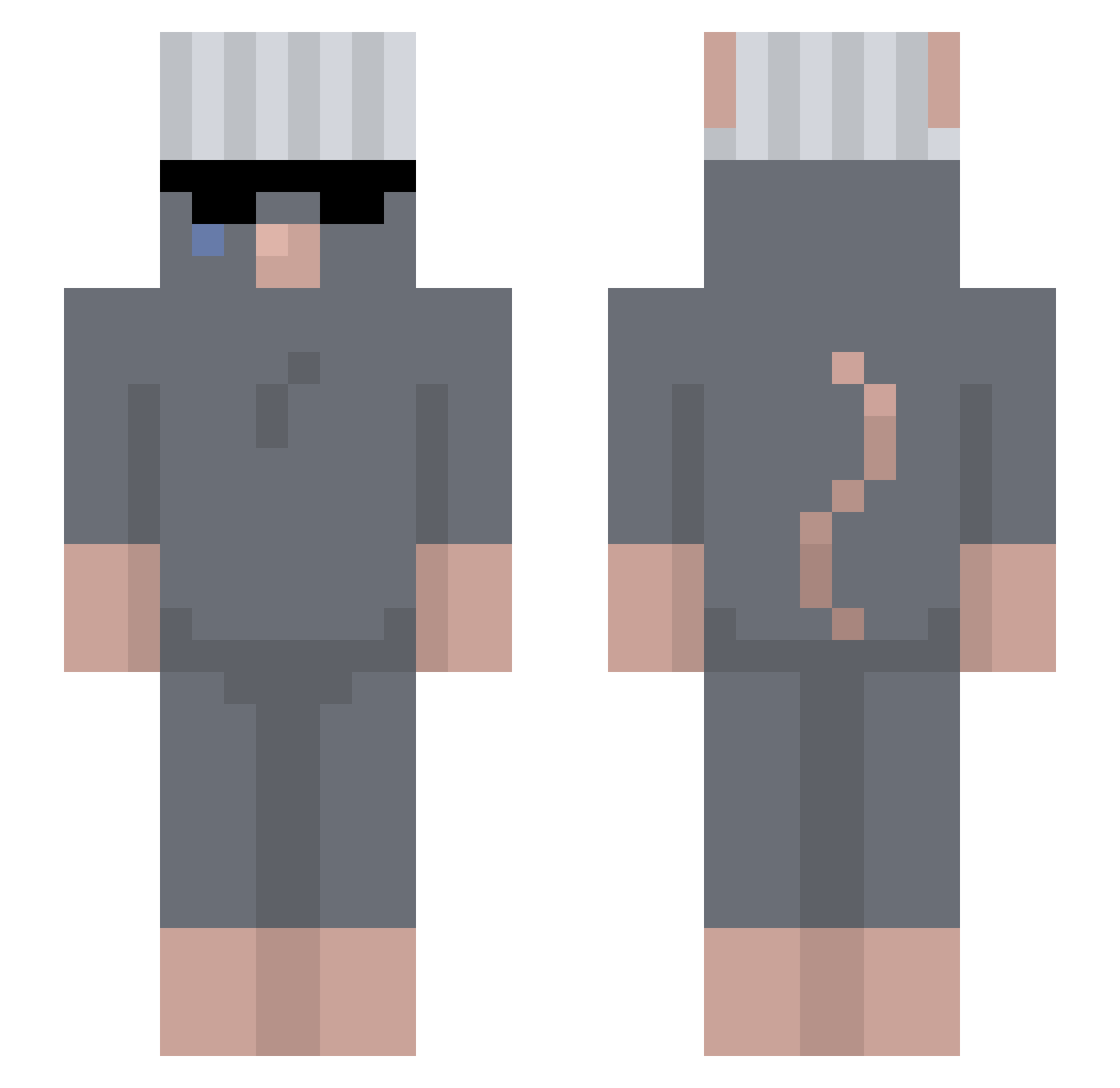 CoolCalebDude Minecraft skin, front and back view